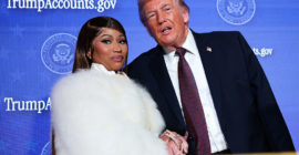 Nicki MAGA Minaj Shows Off Her Gold Trump Visa After Praising Him At A News Conference