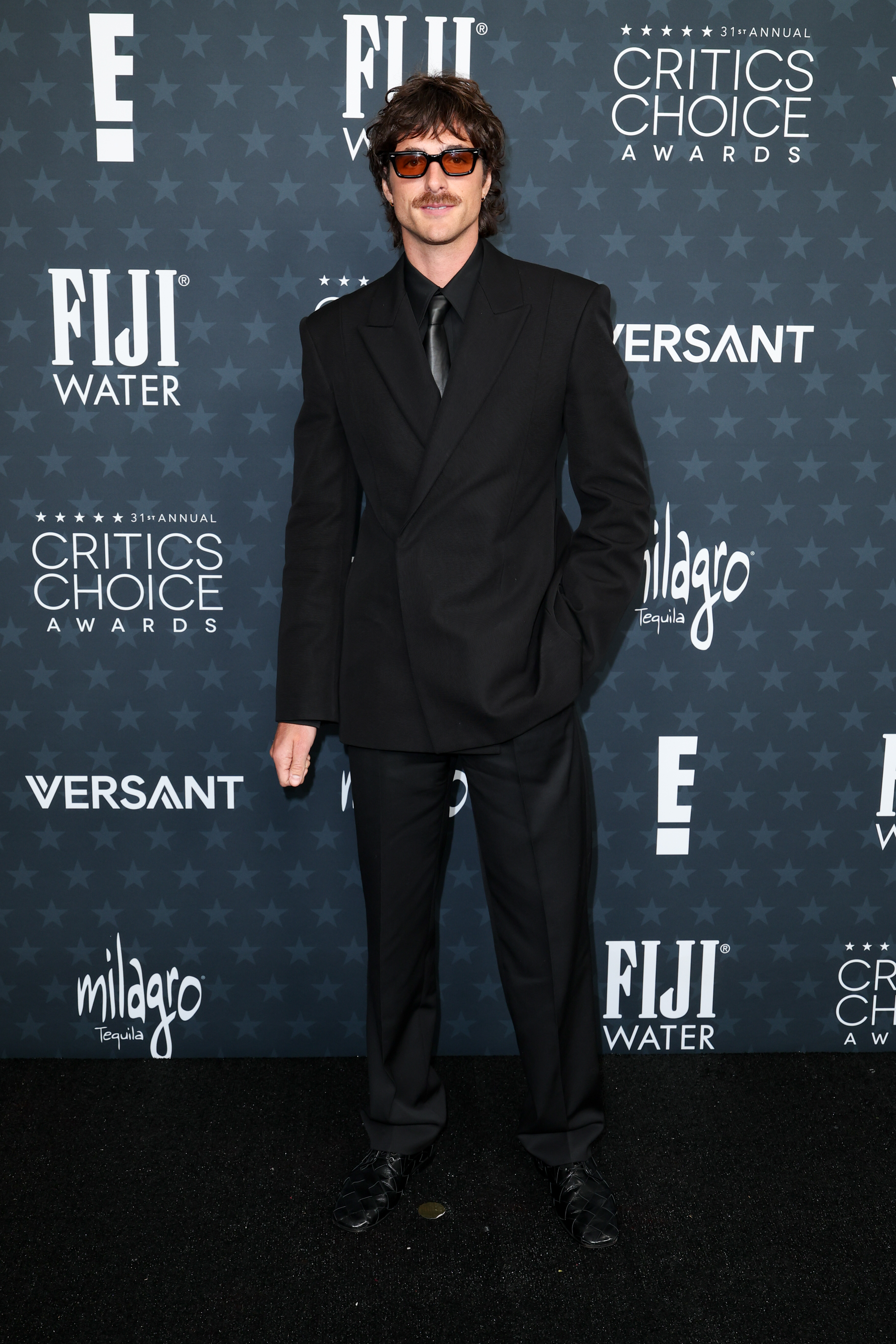 Jacob Elordi at the 31st Annual Critics Choice Awards held at Barker Hangar on January 04, 2026 in Santa Monica, California.