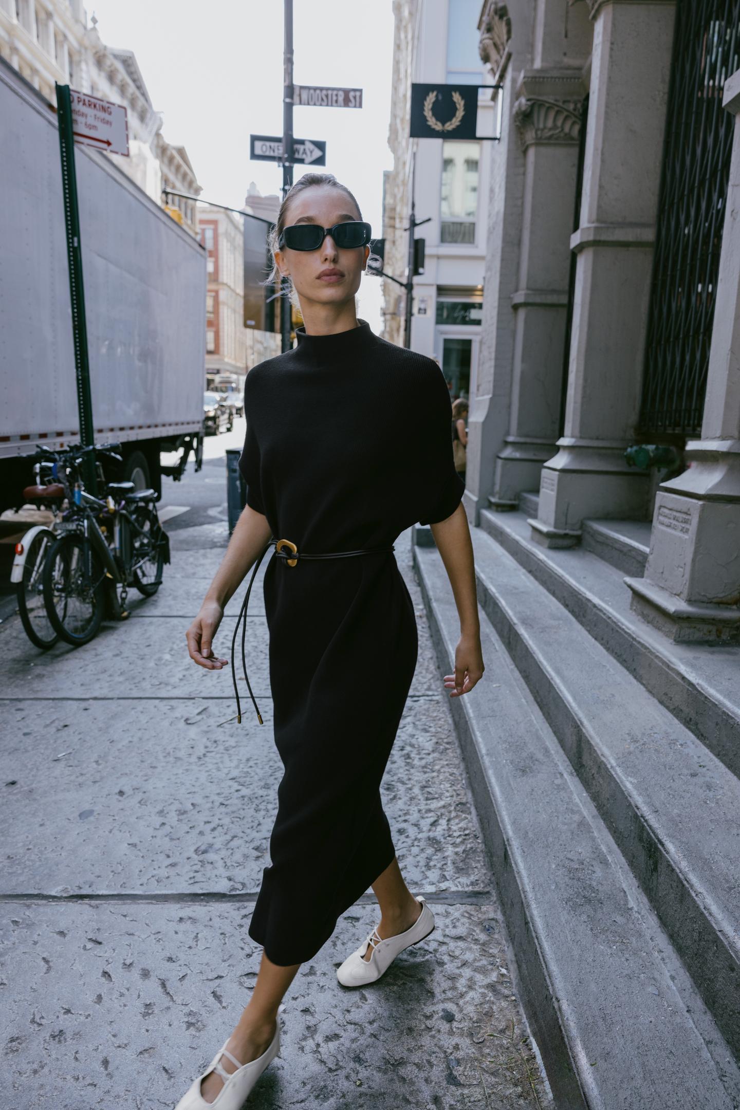 Knit Dress With Belt