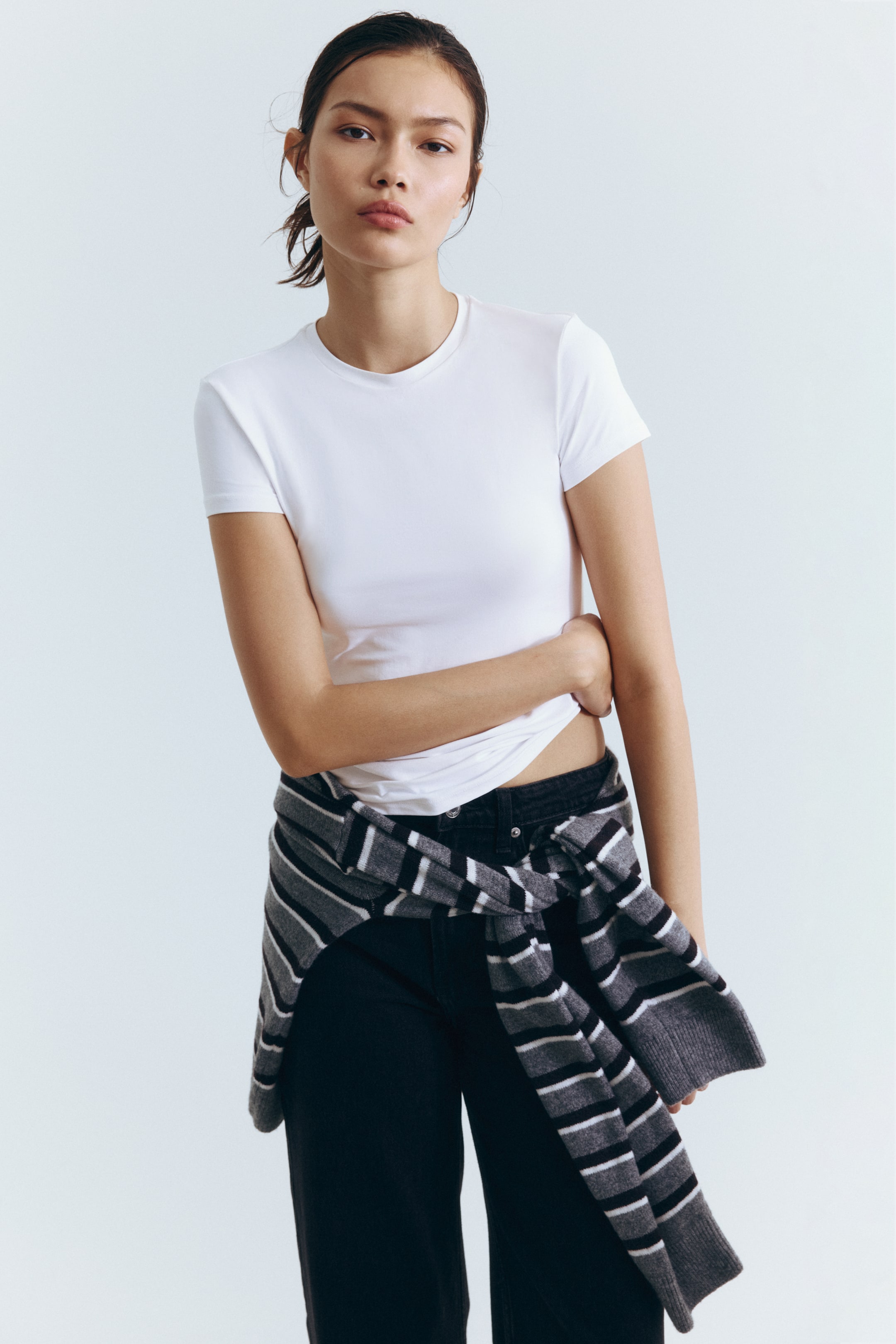 Fitted Microfiber T-Shirt - Black