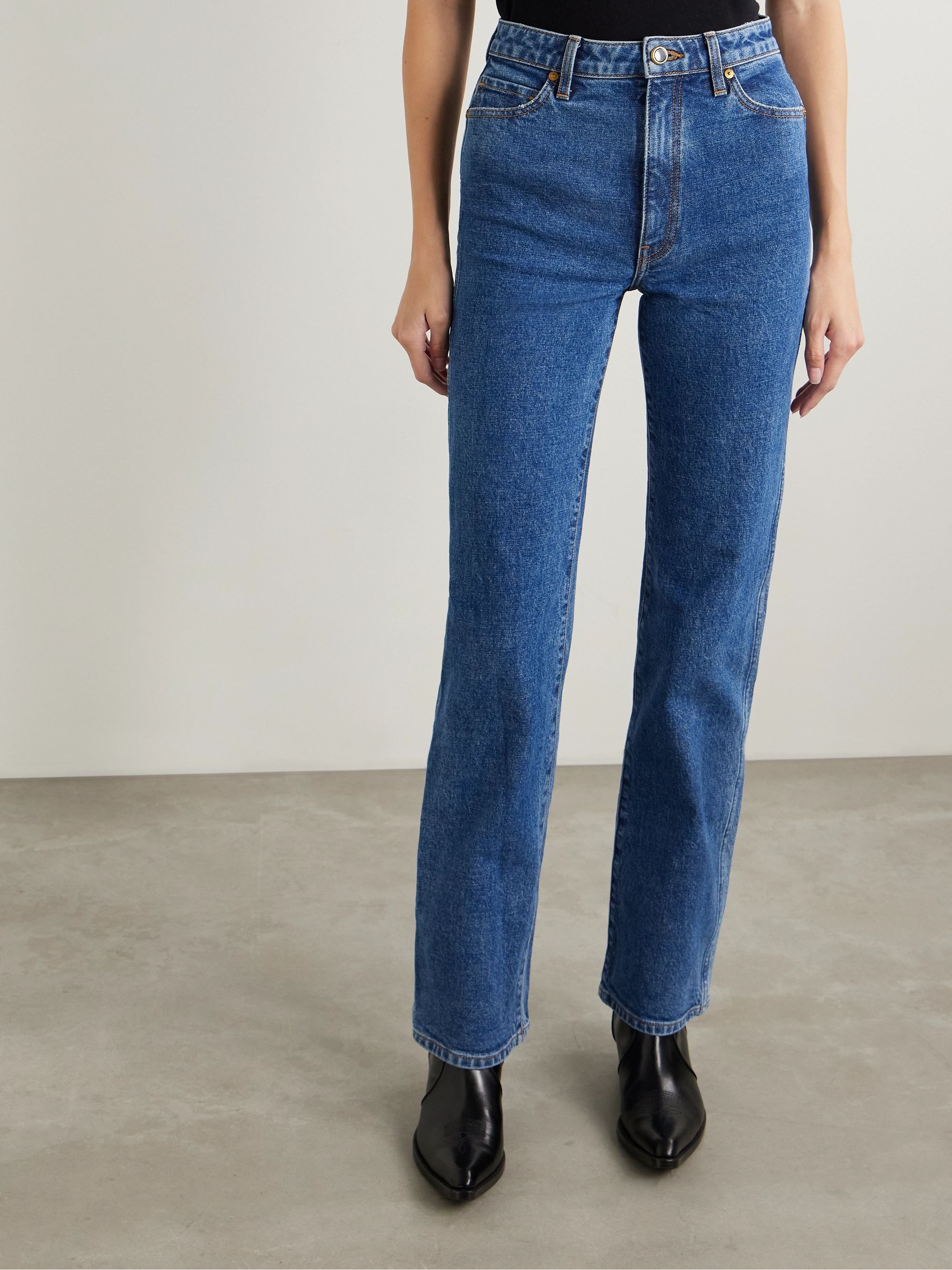Khaite, Danielle Stretch High-Waist Straight-Leg Jeans