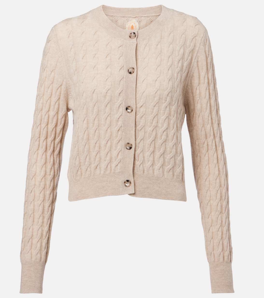 Wool and Cashmere Cardigan in Beige - Jardin Des Orangers