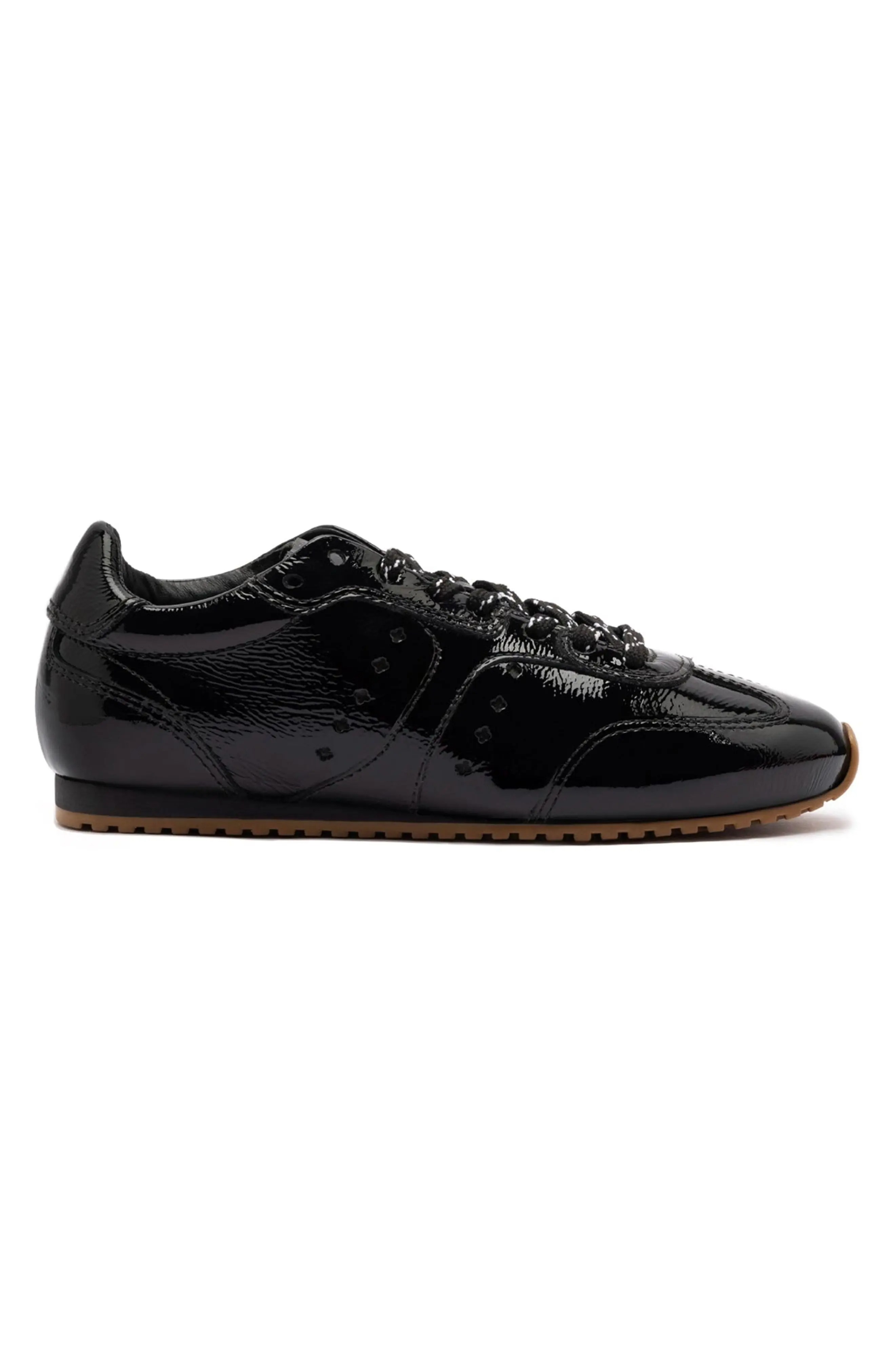 Larroud&amp;eacute; Stella Sneaker in Black Patent Leather