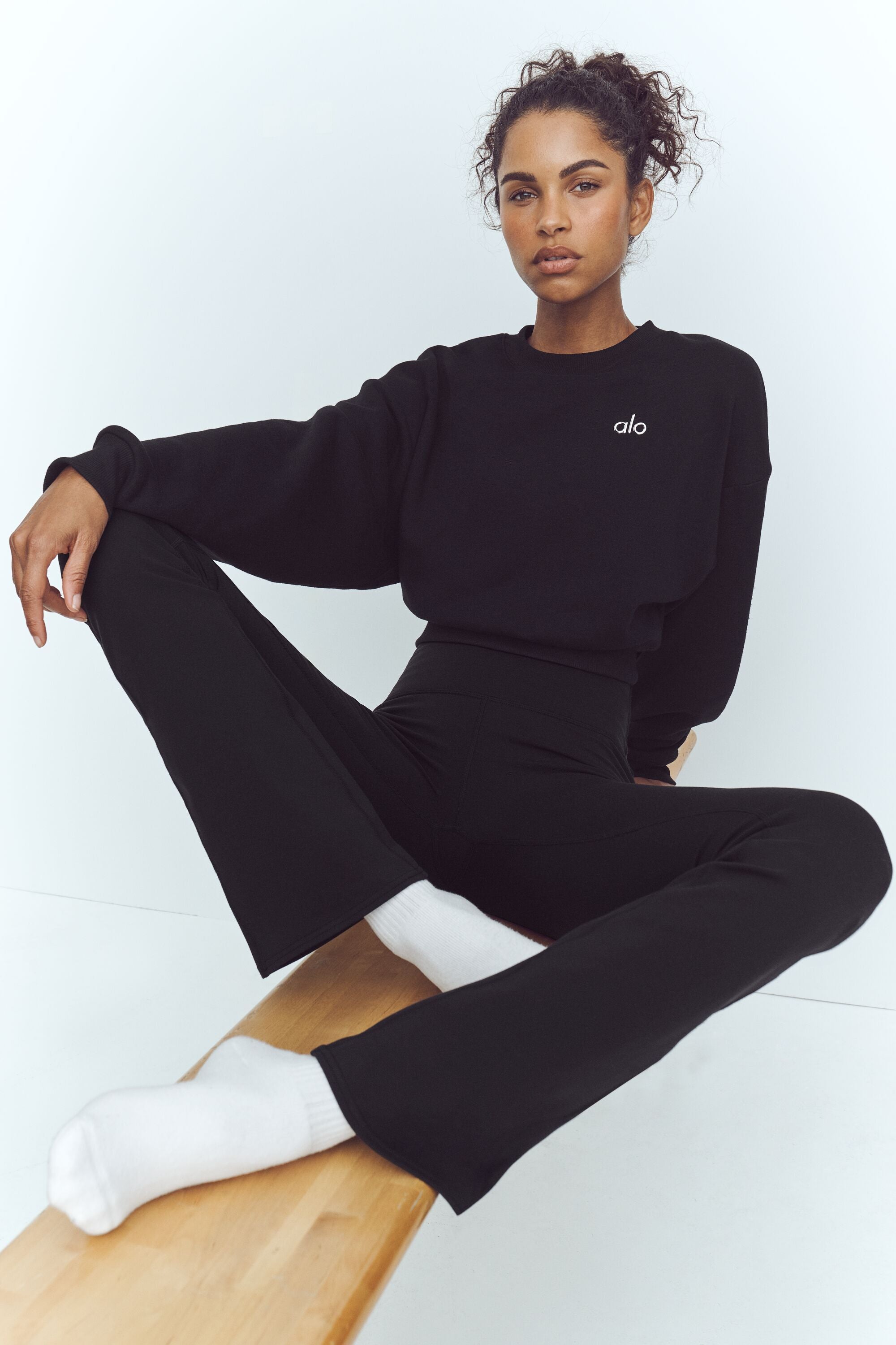 Airbrush High-Waist 7/8 Bootcut Legging - Black