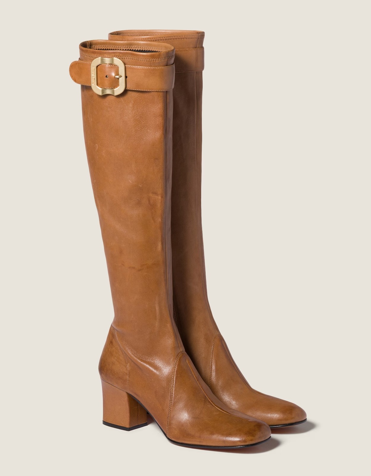Miu Miu, Nappa Leather Boots With Buckle