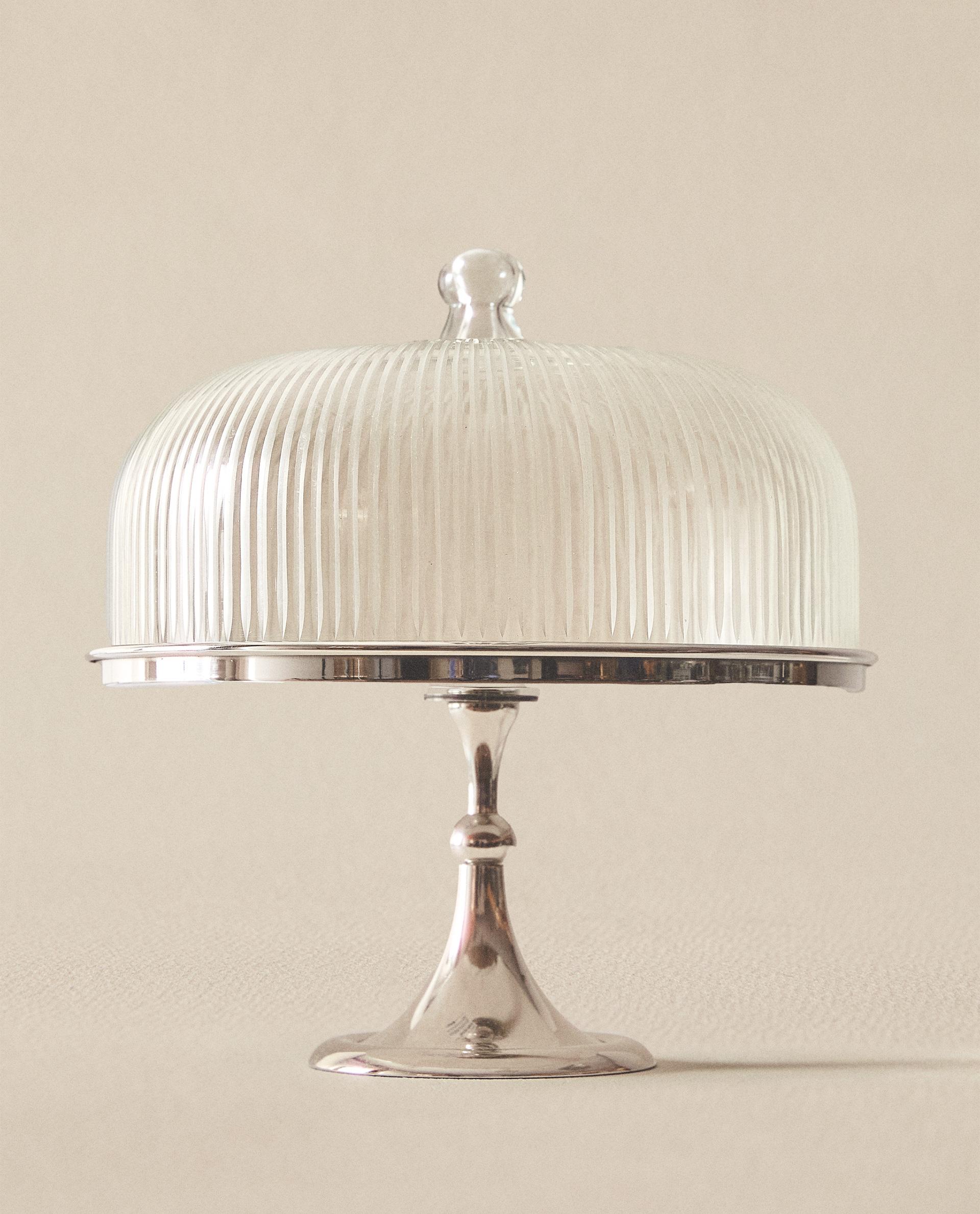 Metal Glass Cake Dish