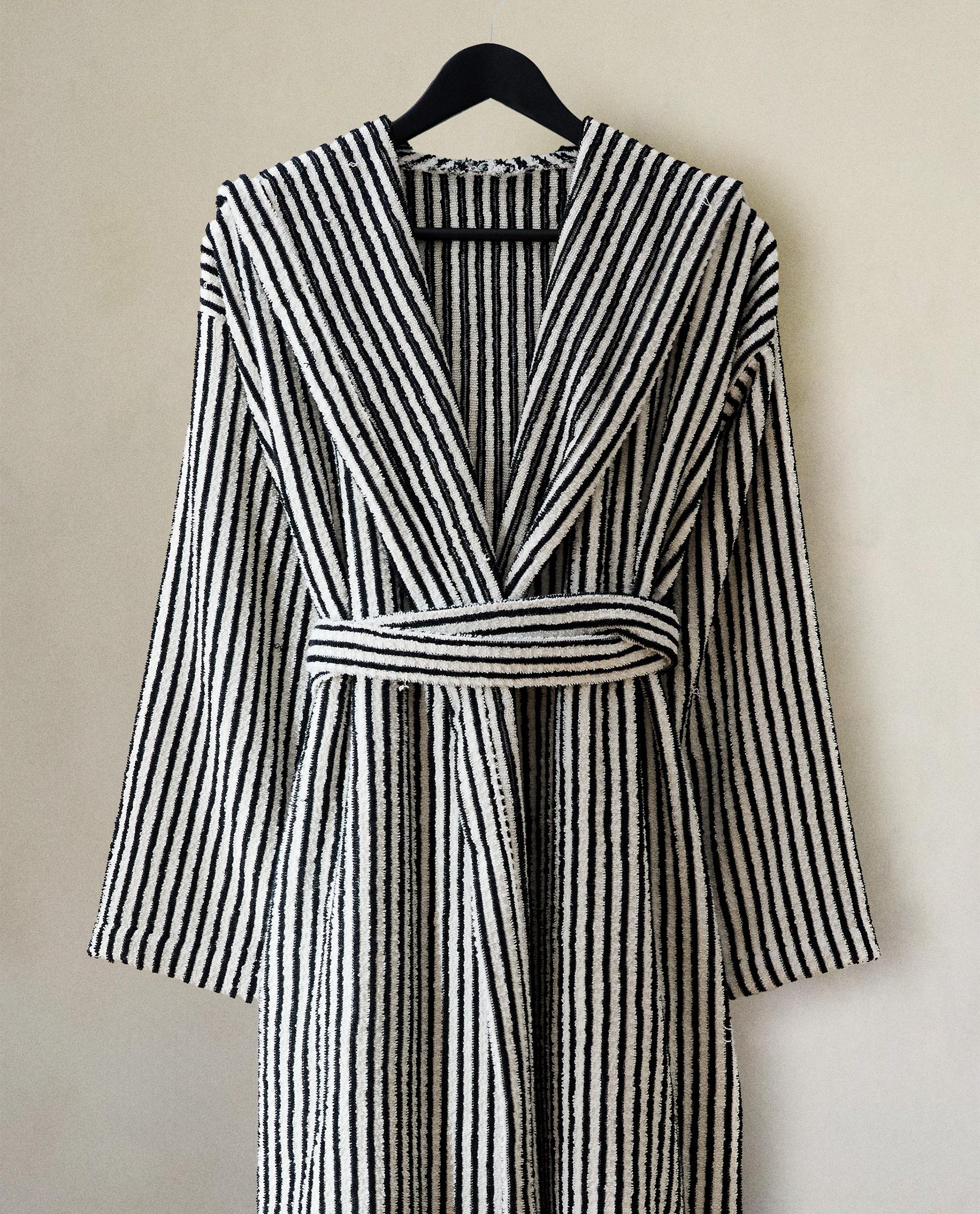 Striped Hooded Bathrobe
