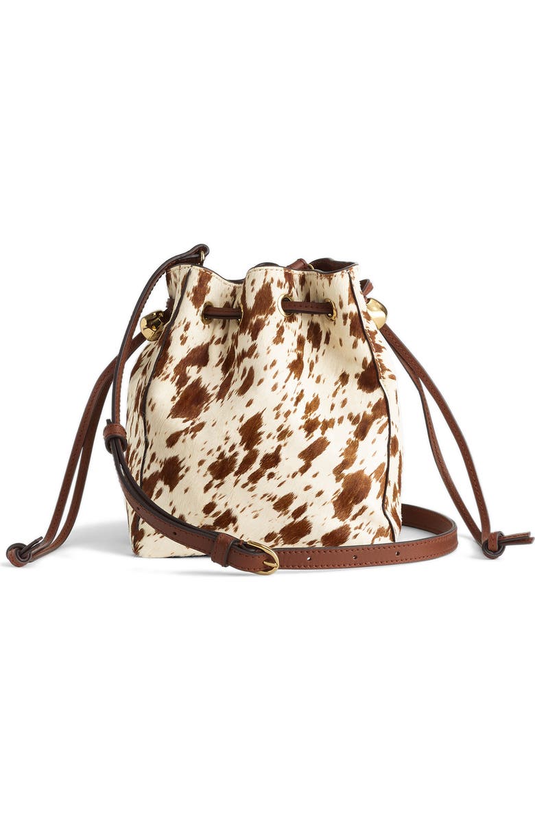 The Mini Genuine Calf Hair Crossbody Bucket Bag