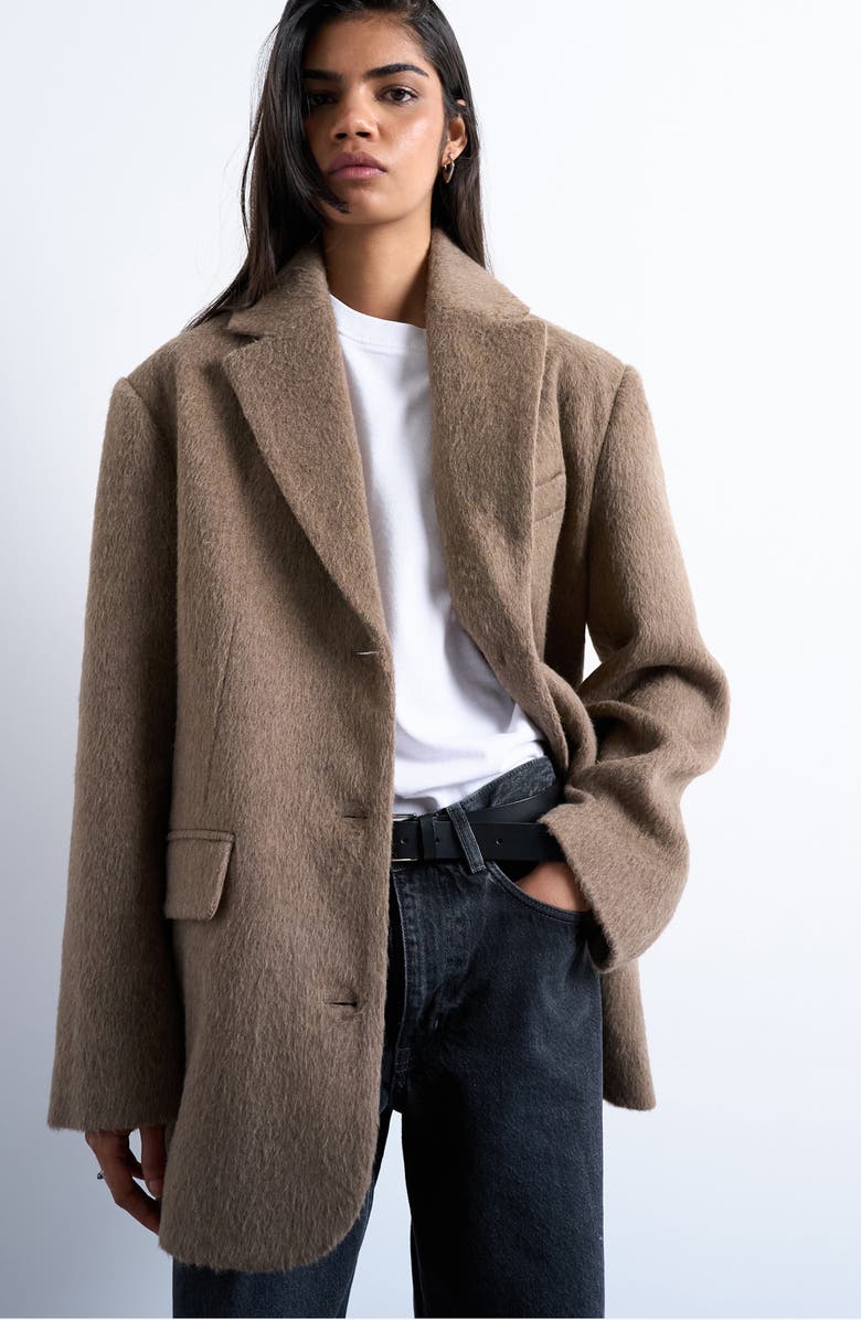 Three-Button Brushed Coat