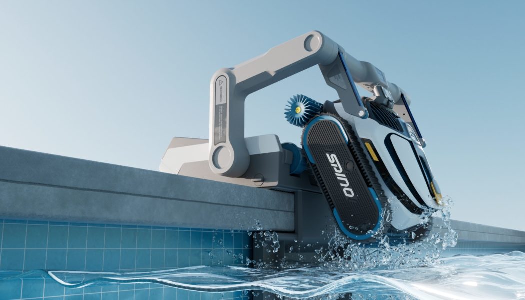 This robot pool cleaner lifts itself out of the water to charge