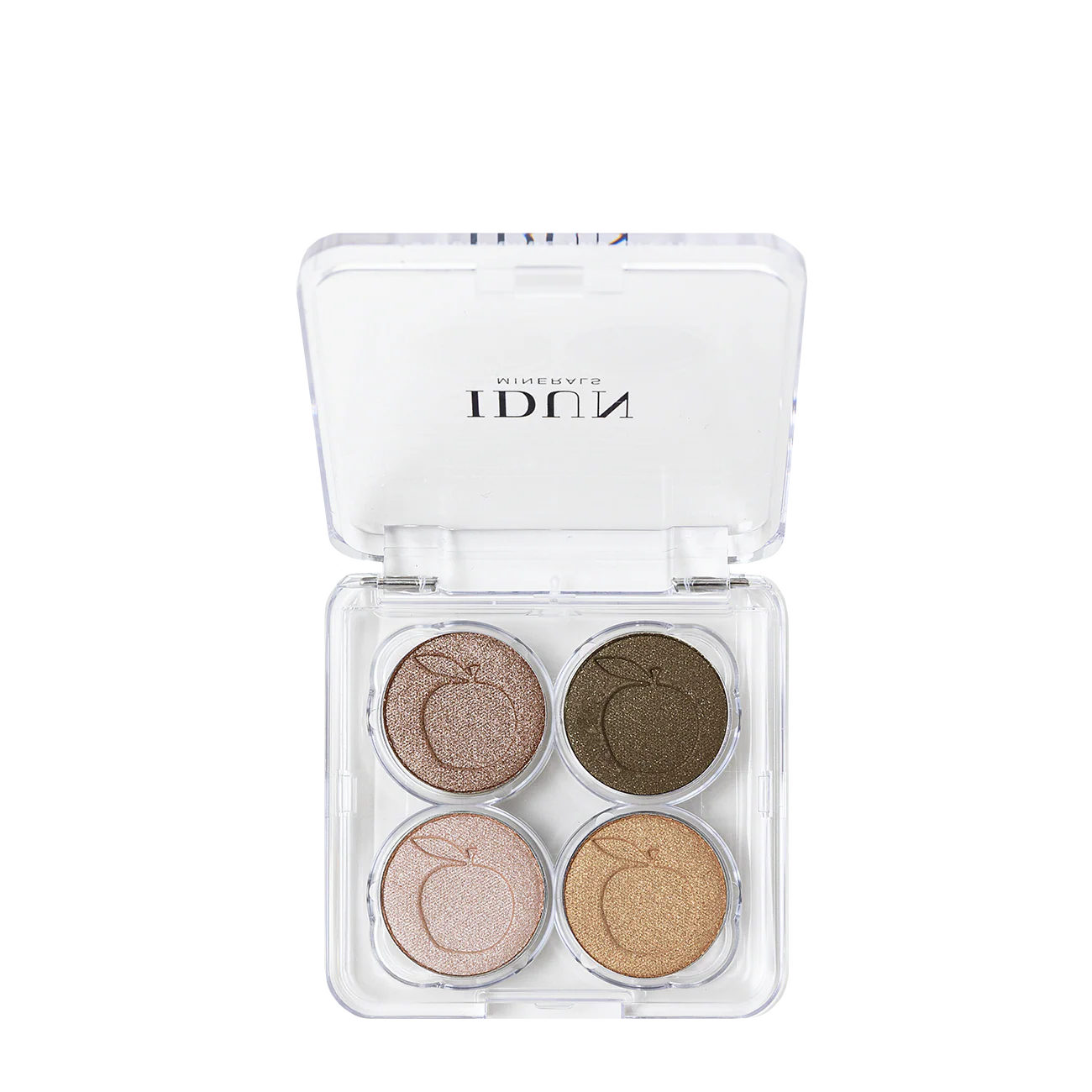 Idun Minerals Eyeshadow Palette With Mirror - Vitsippa - Swedish Eye Makeup - 4 Mineral Eyeshadow Shades of Green, Black, White, Pink - Each 0.03 Oz