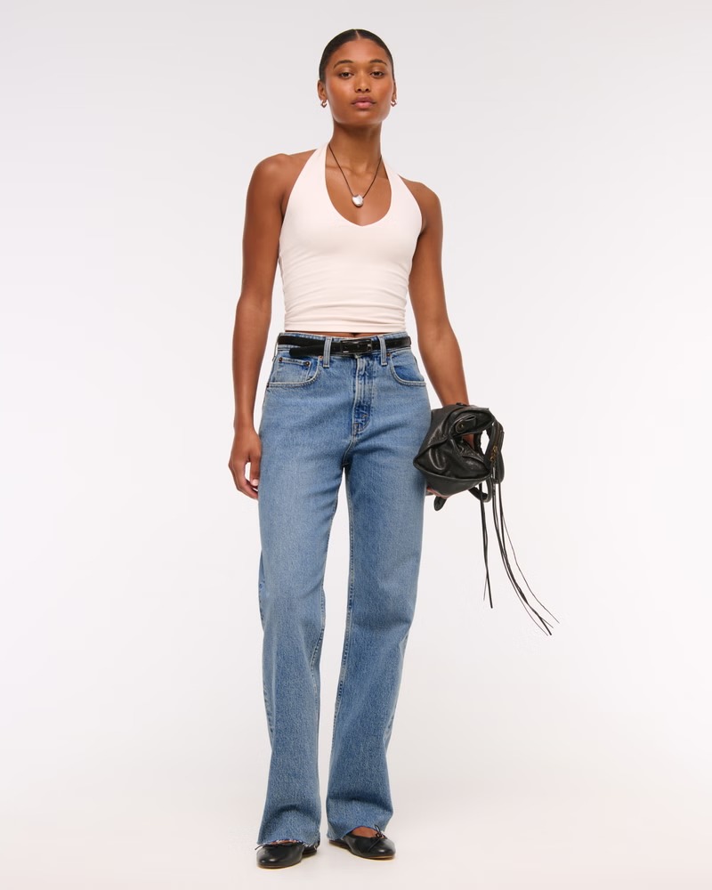 Curve Love High Rise 90s Relaxed Frayed Hem Jean