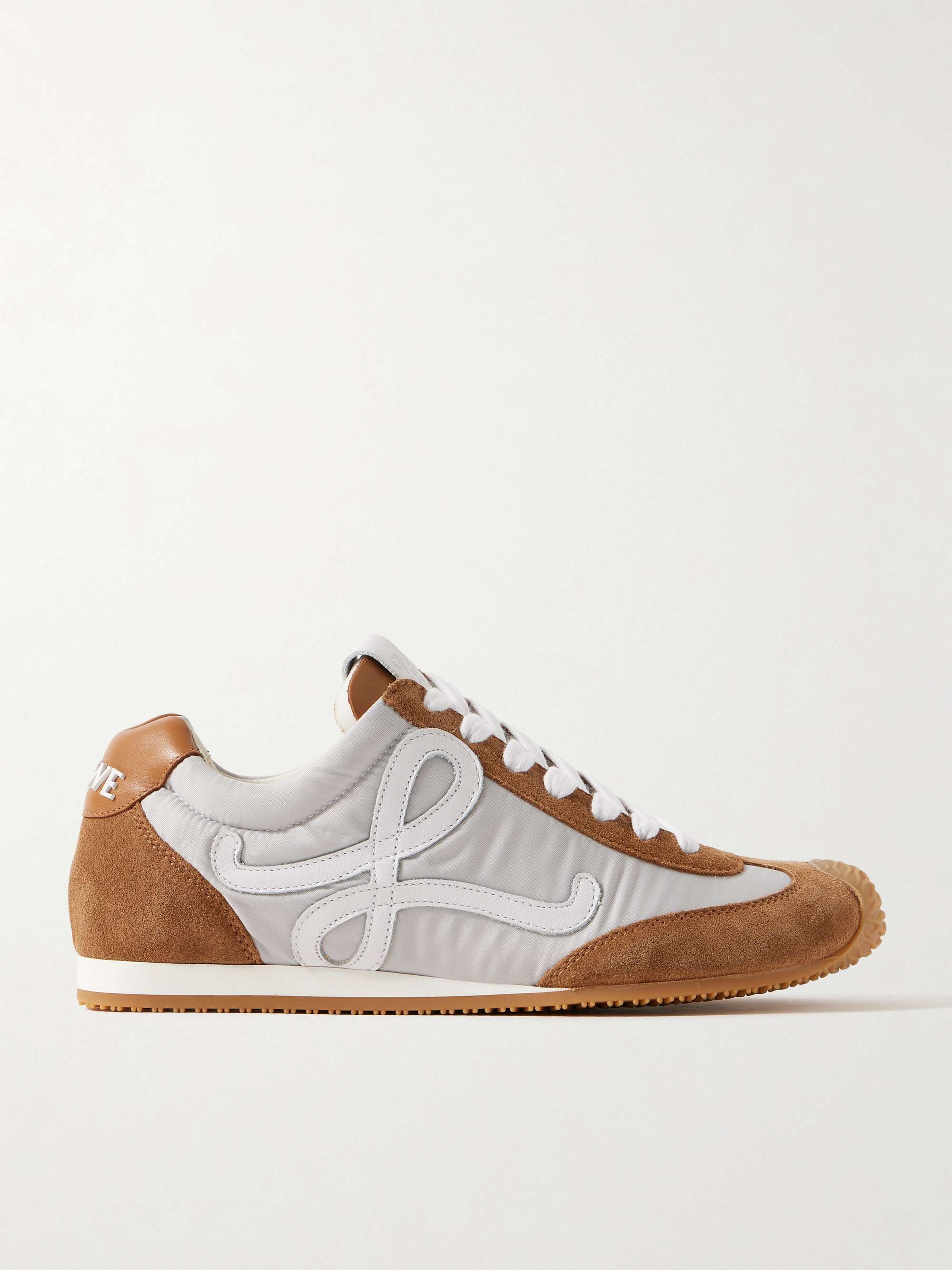 Ballet Runner 2.0 Logo-Appliqu&amp;eacute;d Shell, Suede and Leather Sneakers