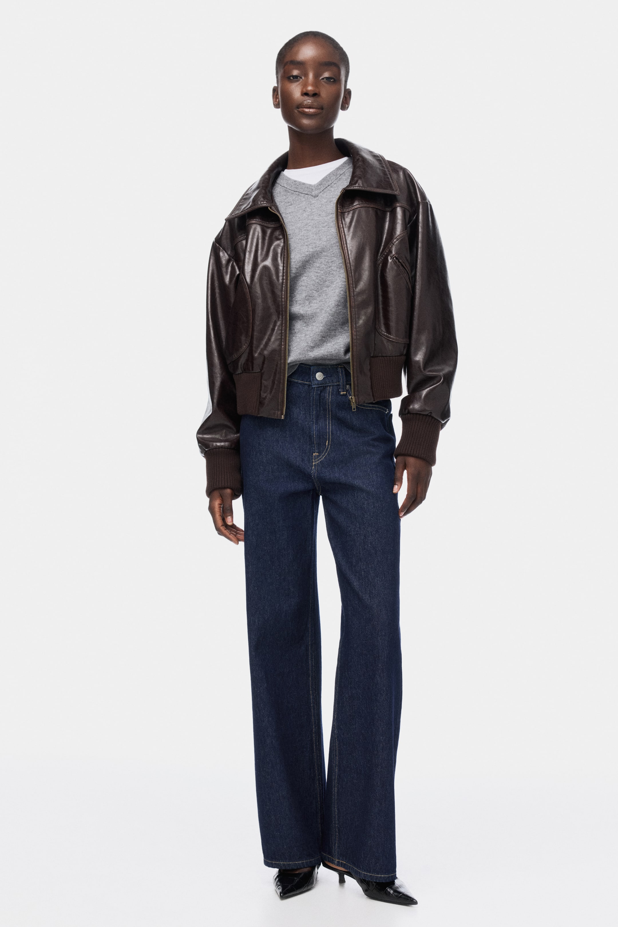 Wide High Waist Jeans - Black