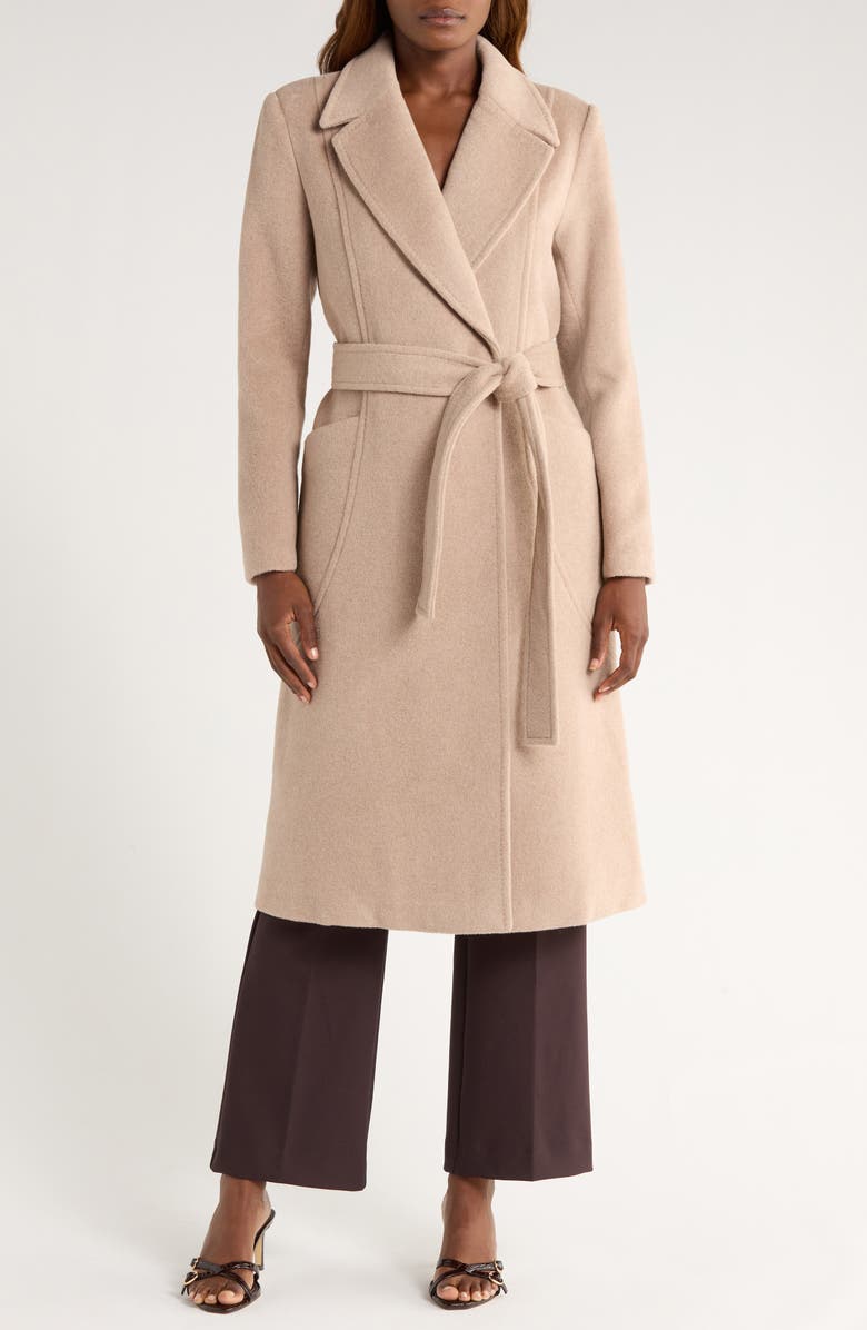 Belted Wool Blend Longline Coat