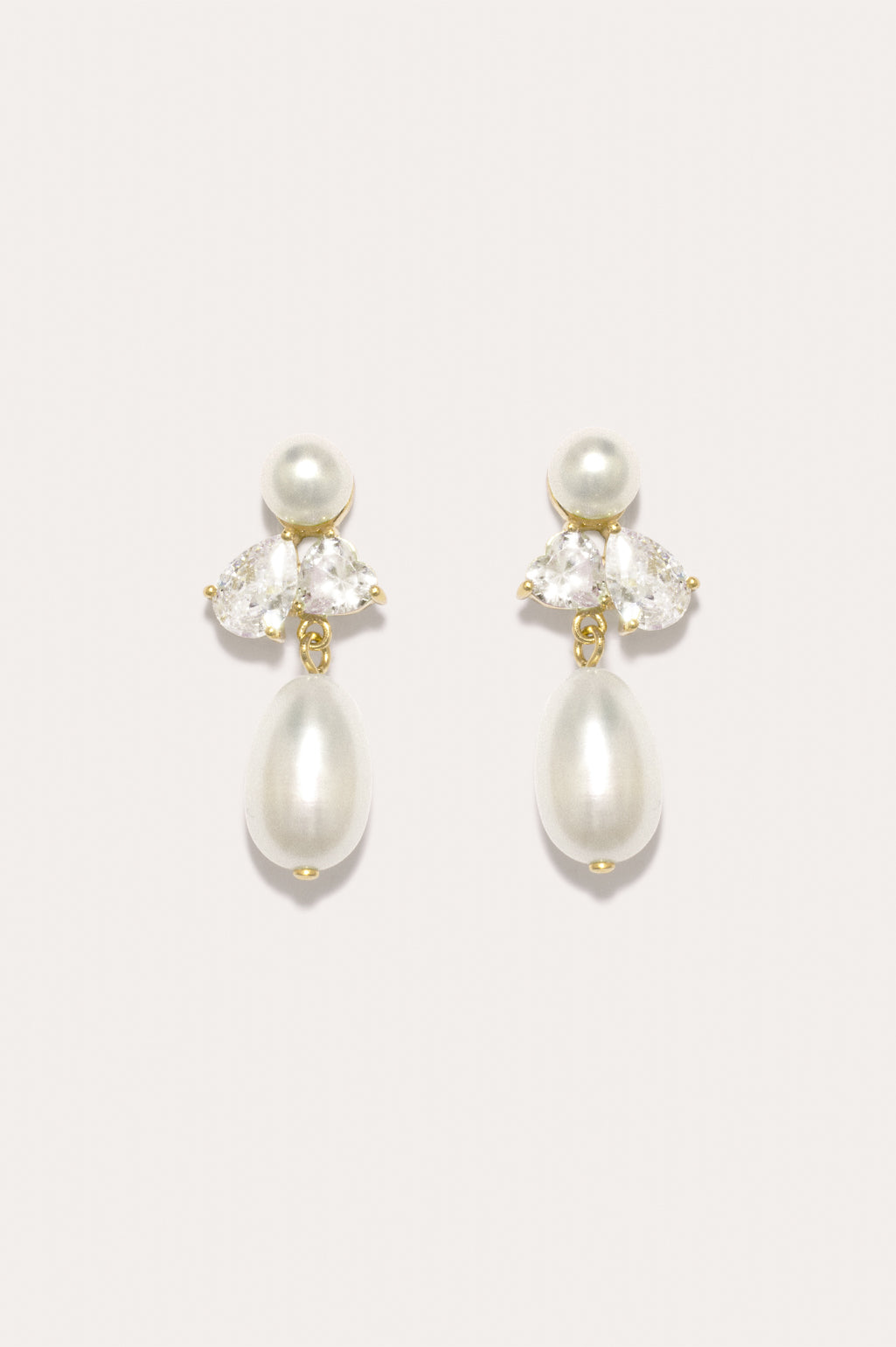 Infinity's Reversal - Pearl and Zirconia Recycled Gold Vermeil Earrings
