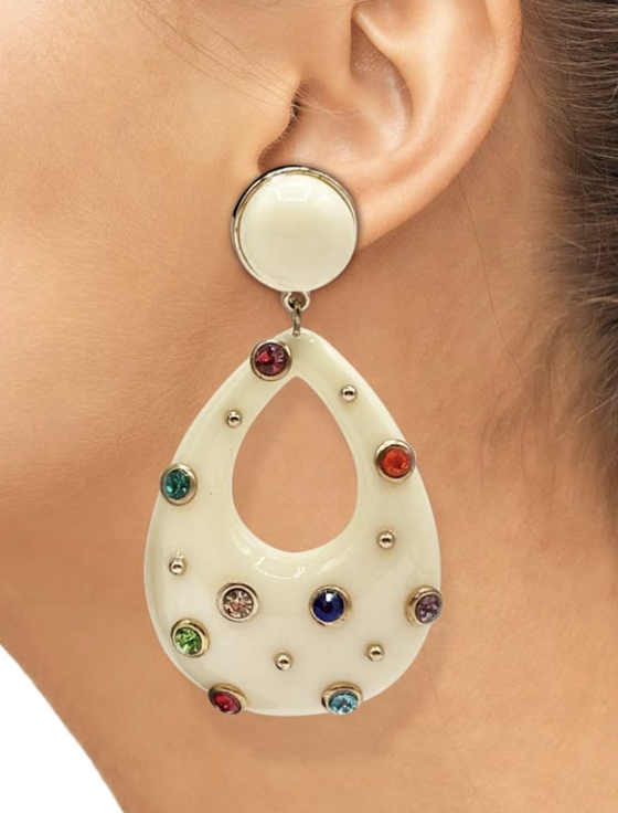 Michael Nash Jewelry, Estelle Studded Resin Large Hoop Earrings