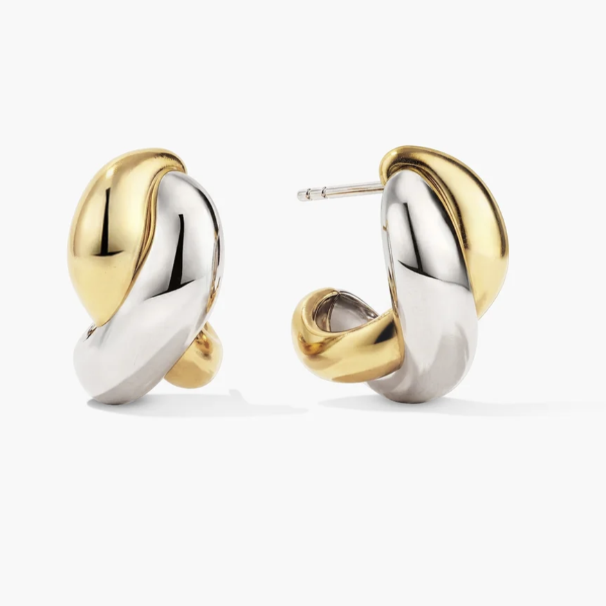 Mejuri, Brioche Mixed Metal Hoops