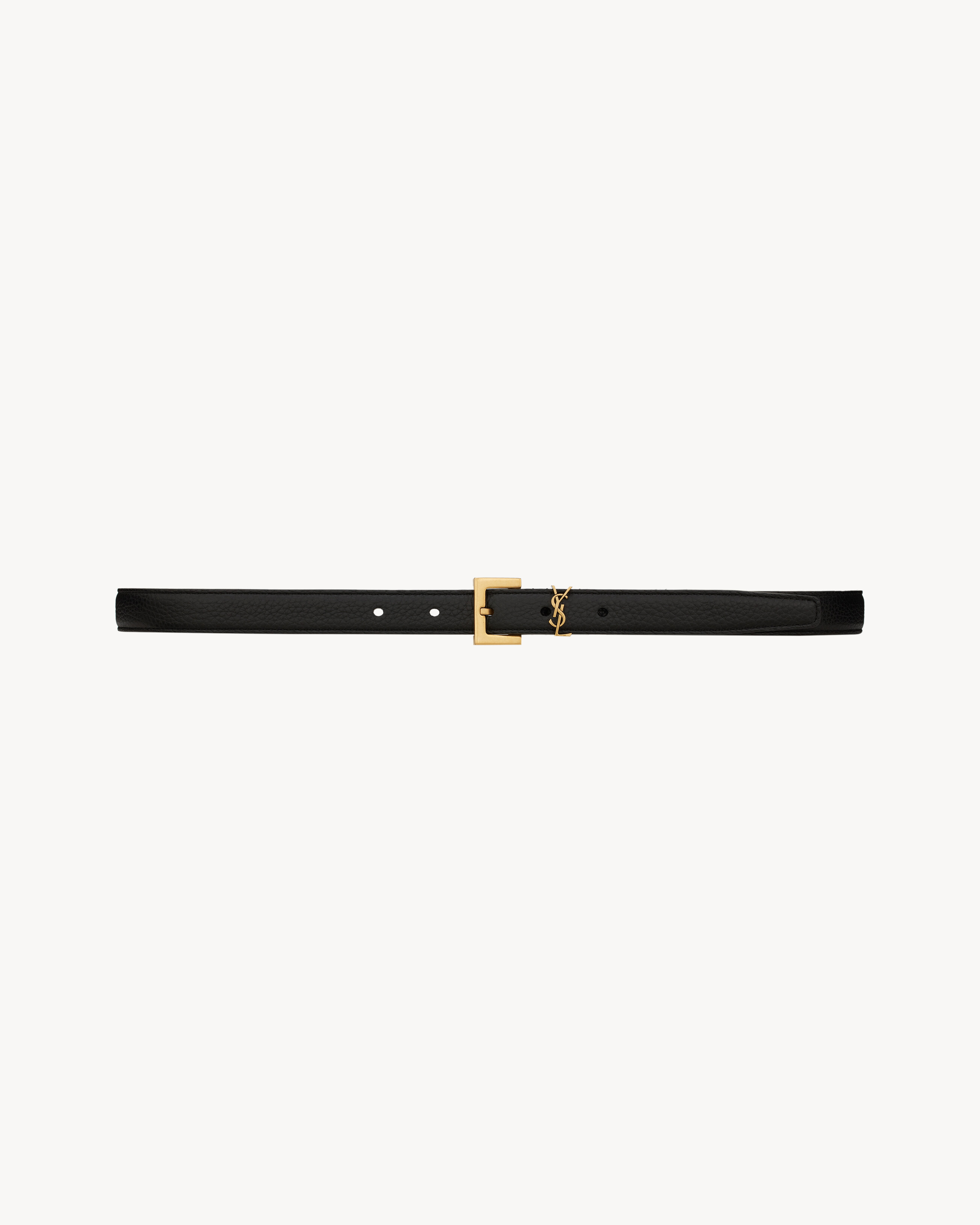 Cassandre Thin Belt in Grained Leather