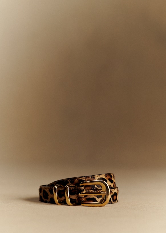 Livie Belt - Leopard - Bovine Leather - S&amp;eacute;zane