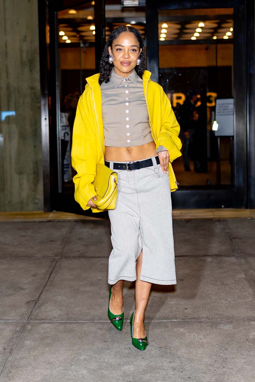 Tessa Thompson at the Tory Burch F/W 26 show.