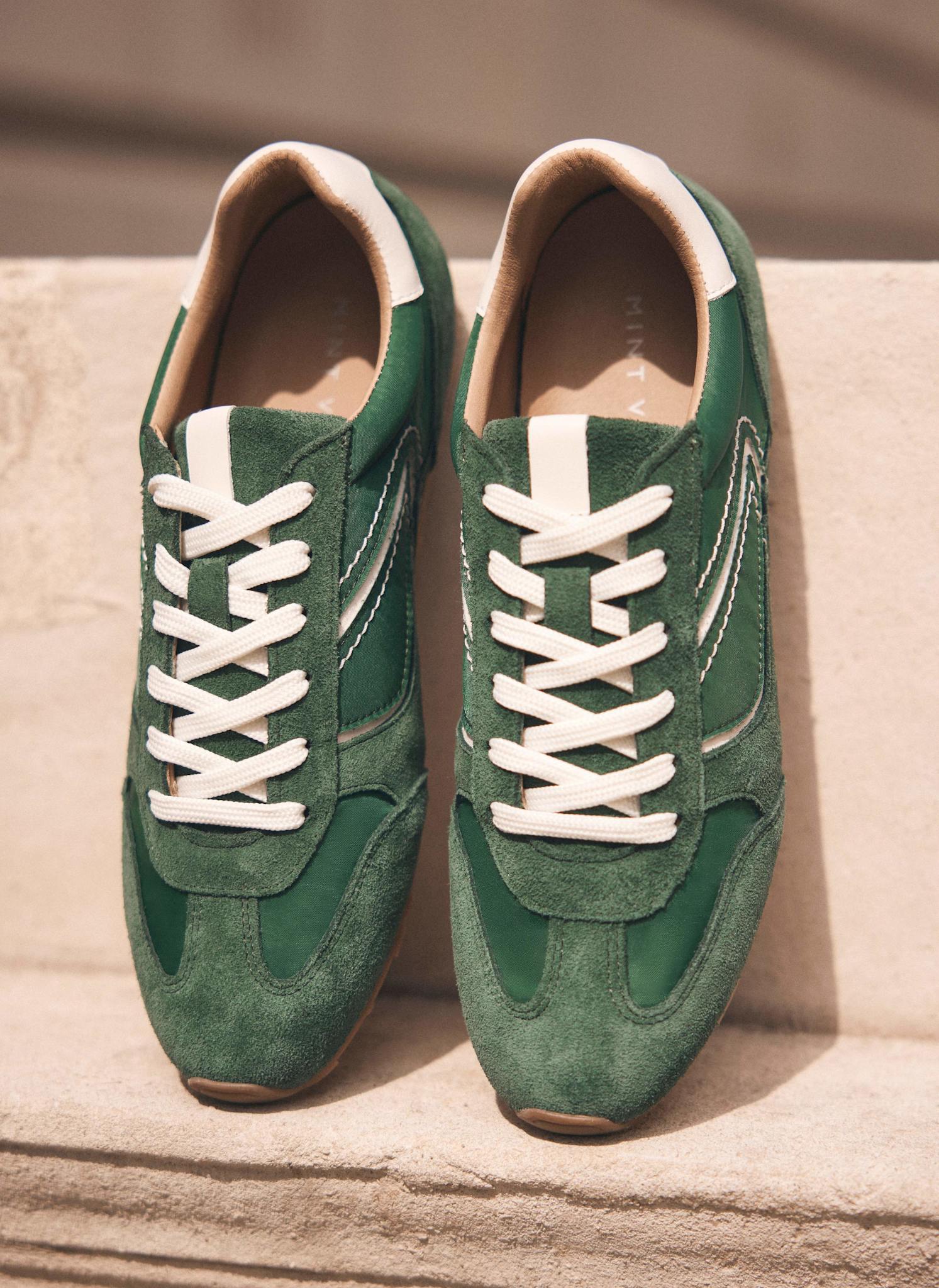 Cali Green Suede Trainers