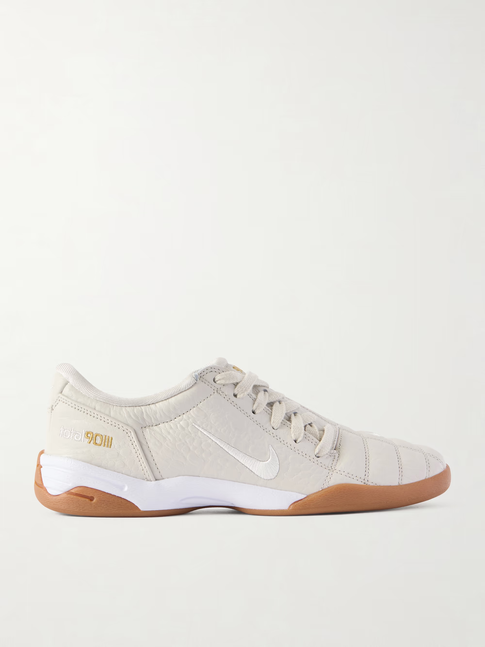 Nike, T90 embroidered croc-effect leather sneakers