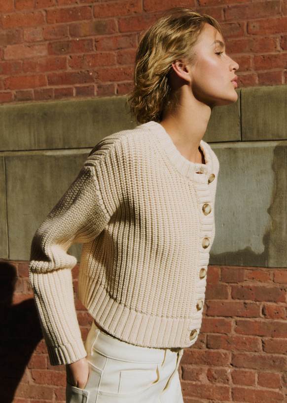 Paolo Cardigan - Cream - Merino Wool - S&amp;eacute;zane