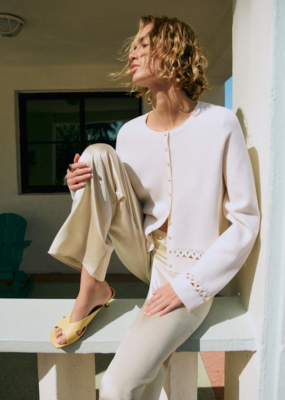 Anais Cardigan - Ecru - Merino Wool - S&amp;eacute;zane