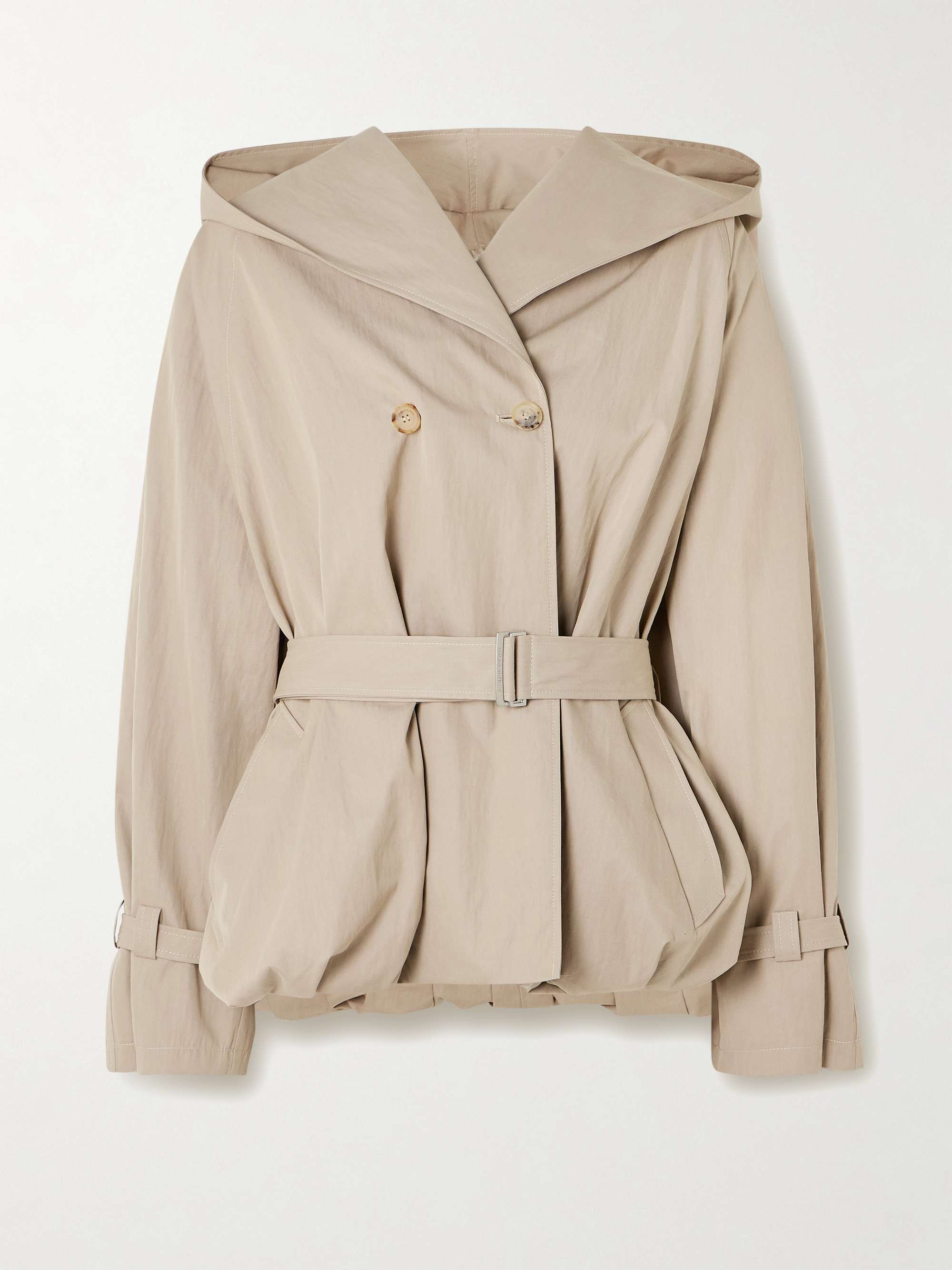 Hooded Belted Cotton-Blend Jacket