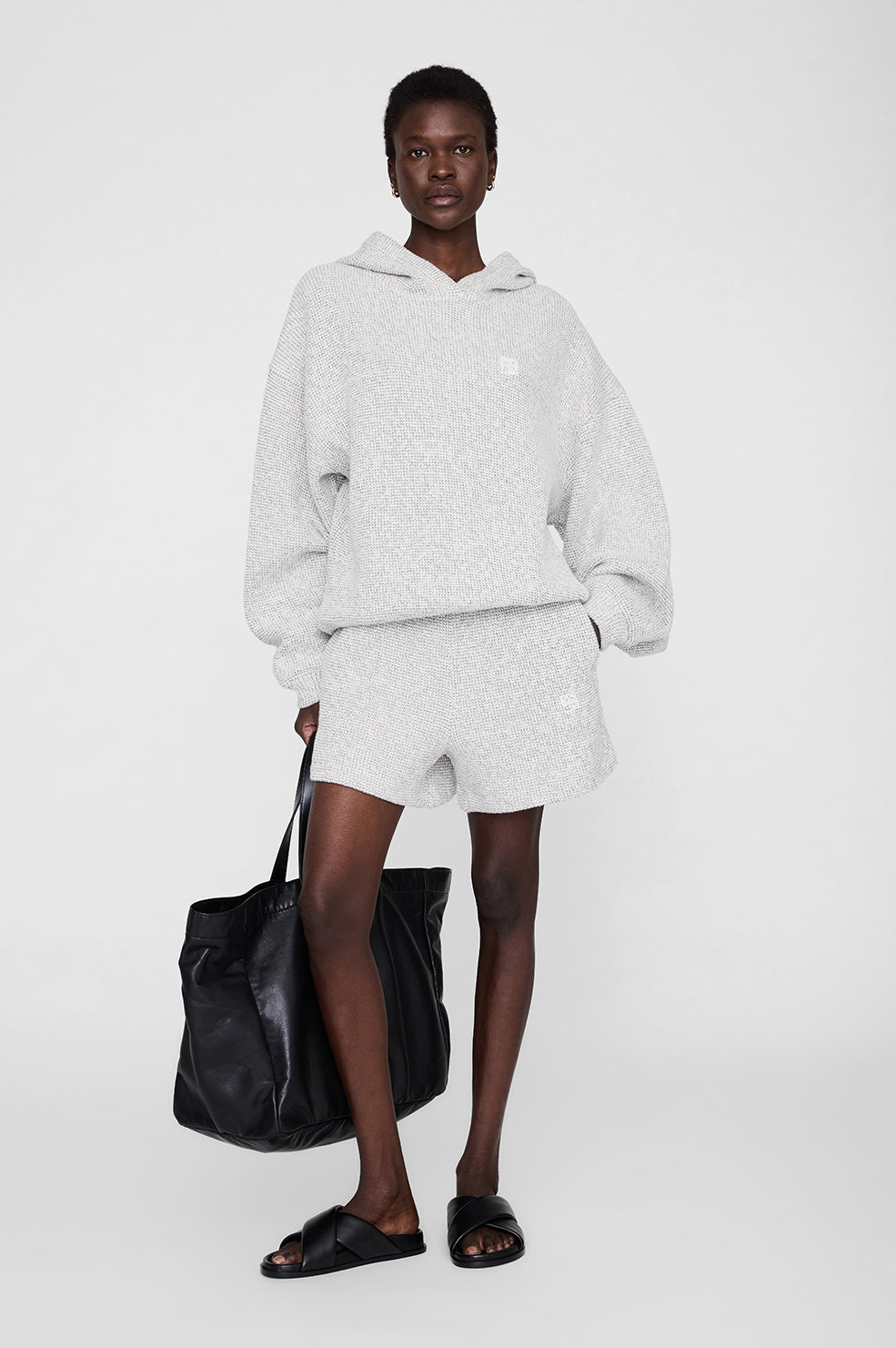 Alec Hoodie Framed Monogram - Ivory and Black