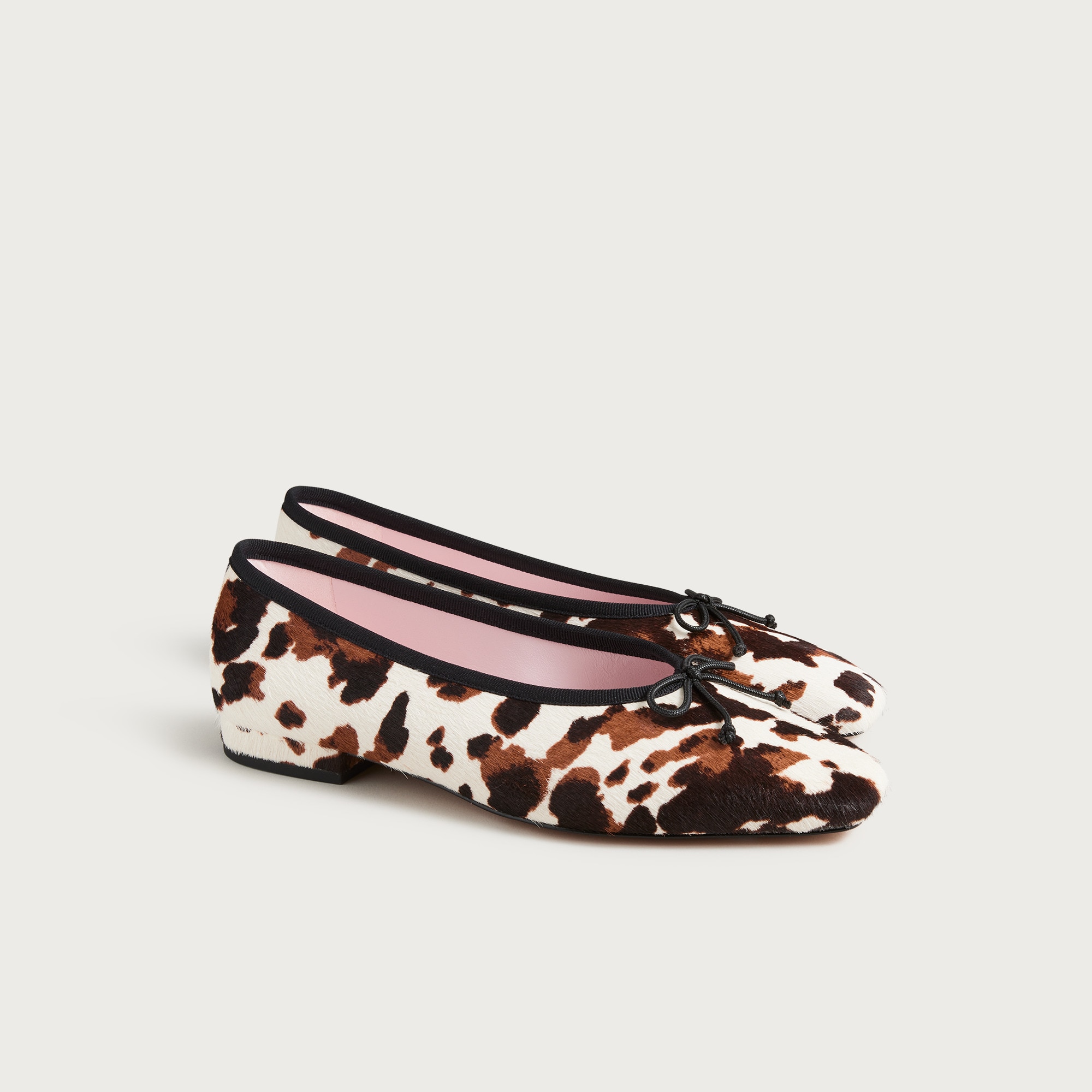 Sophie Square-Toe Ballet Flats in Printed Calf Hair