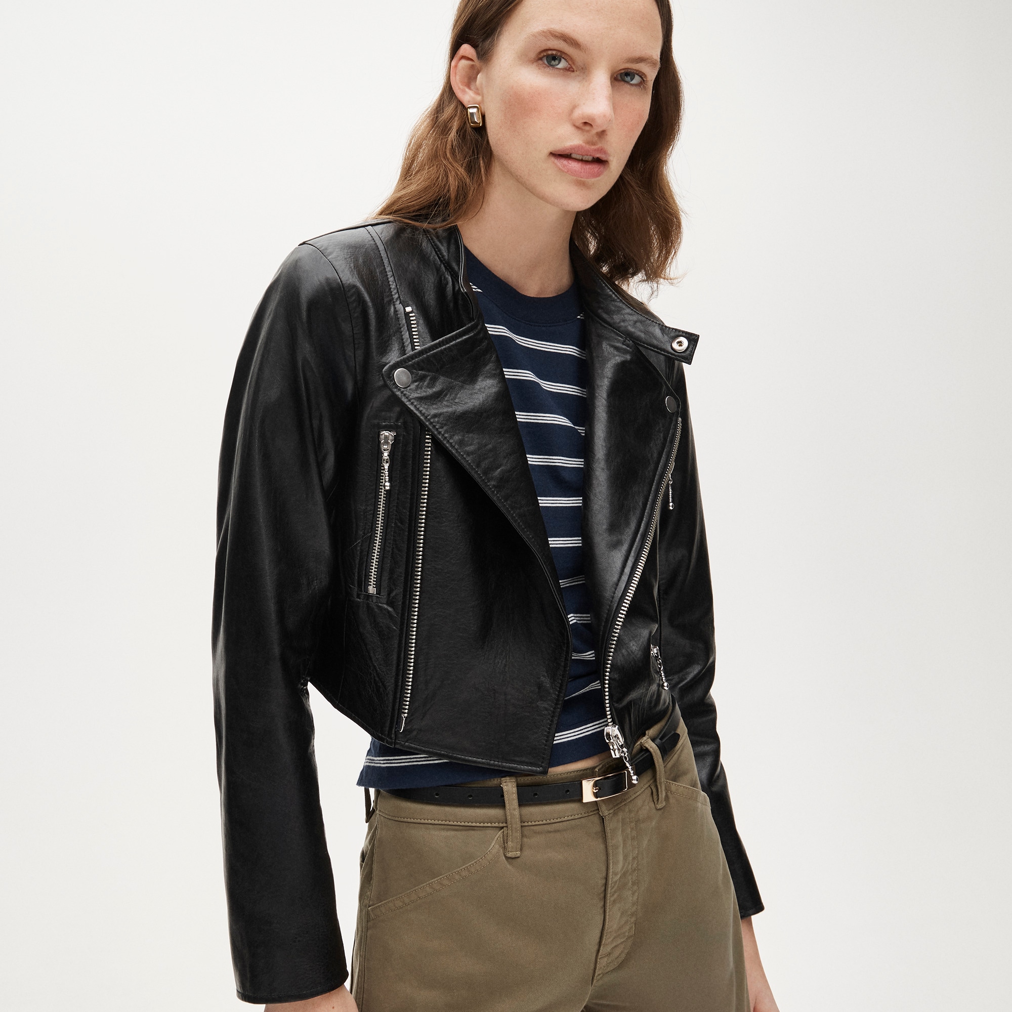 Collection Shrunken Leather Moto Jacket