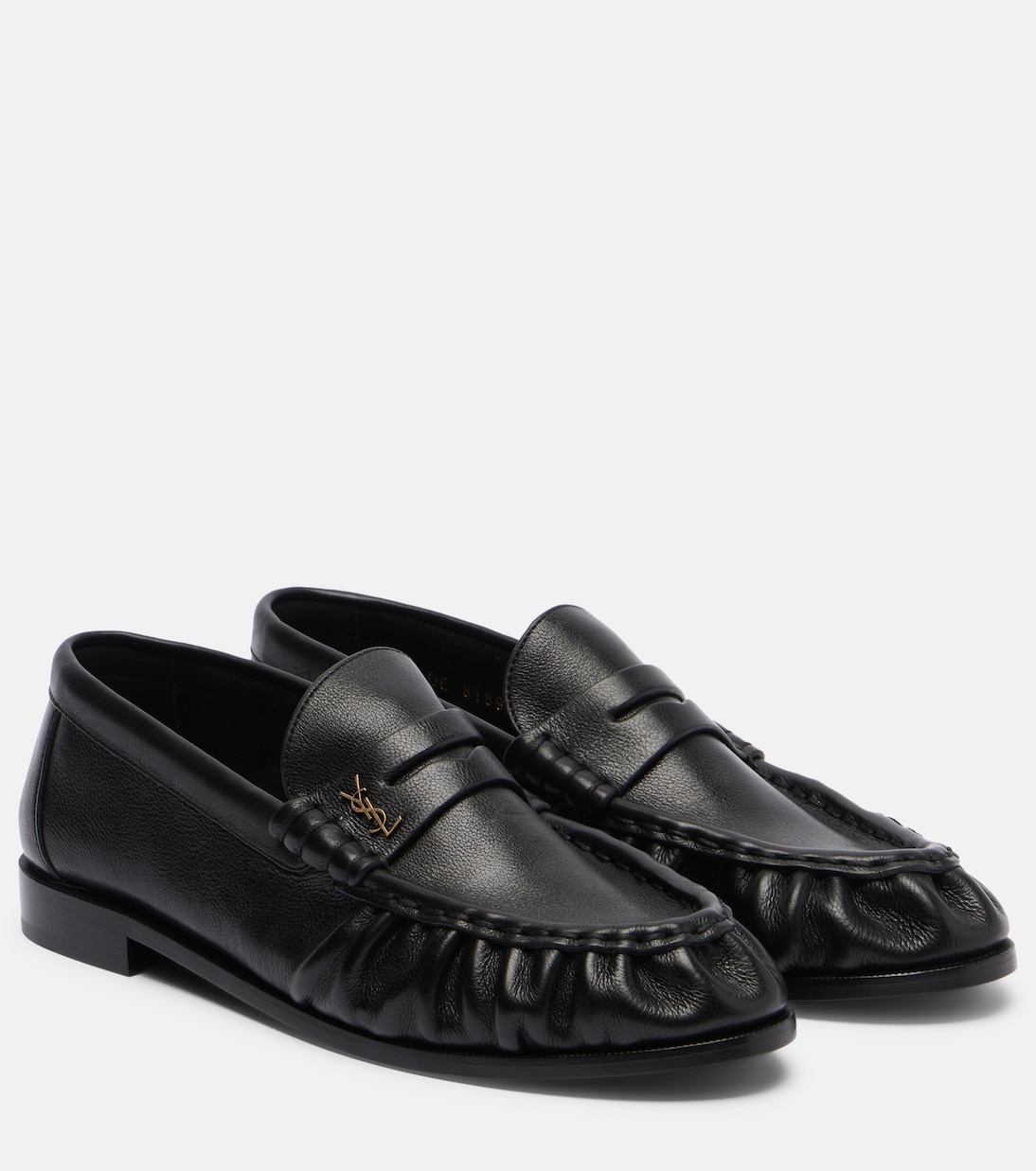 Le Loafer Leather Penny Loafers in Black - Saint Laurent