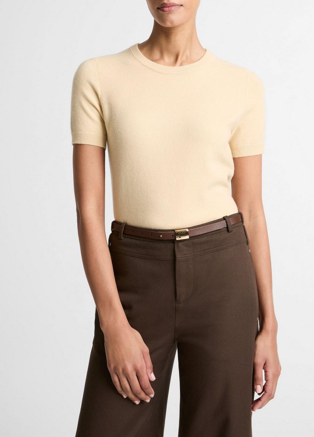 Wool &amp;amp; Cashmere-Blend Short-Sleeve Sweater