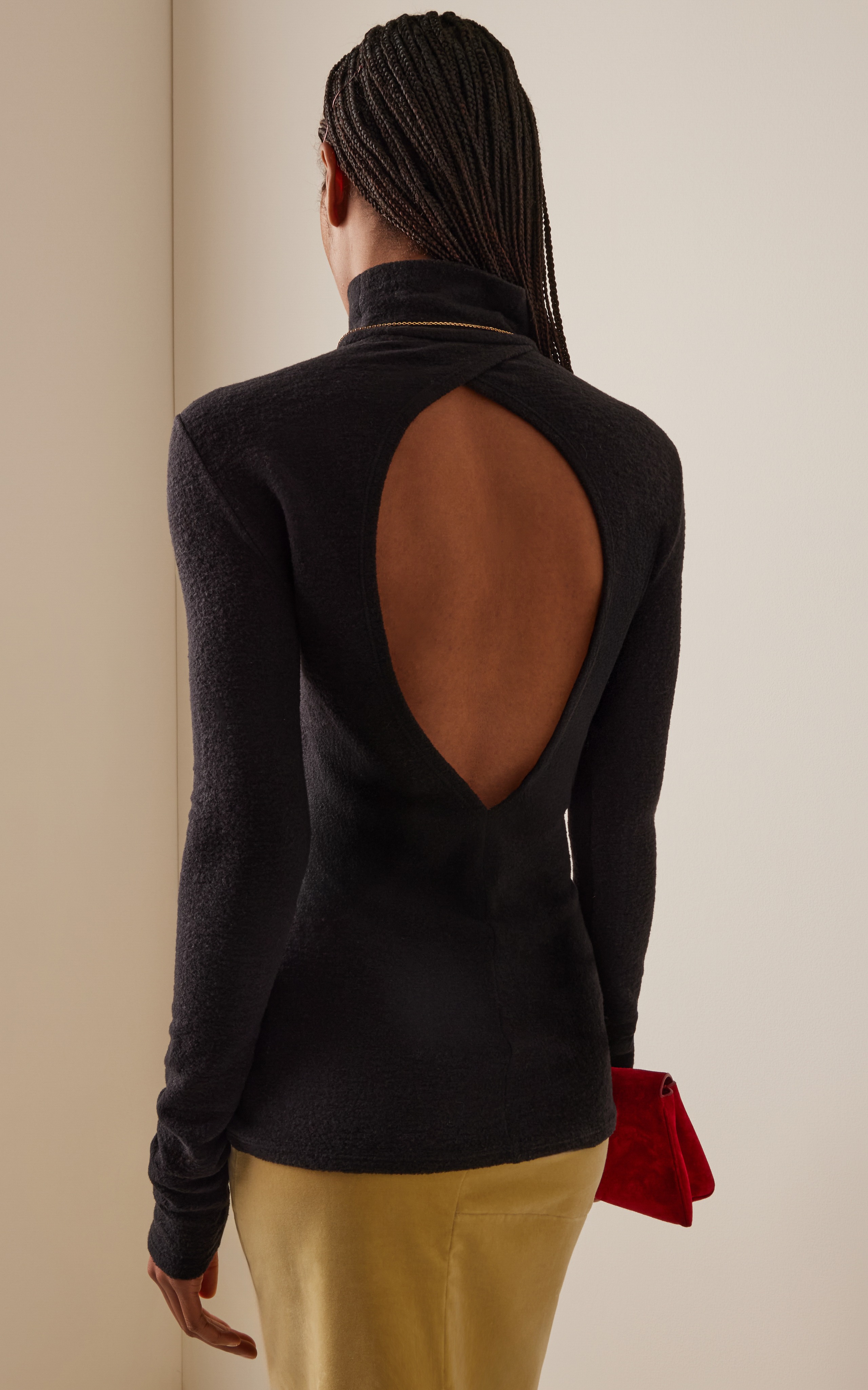 Cutout Knit Turtleneck Top