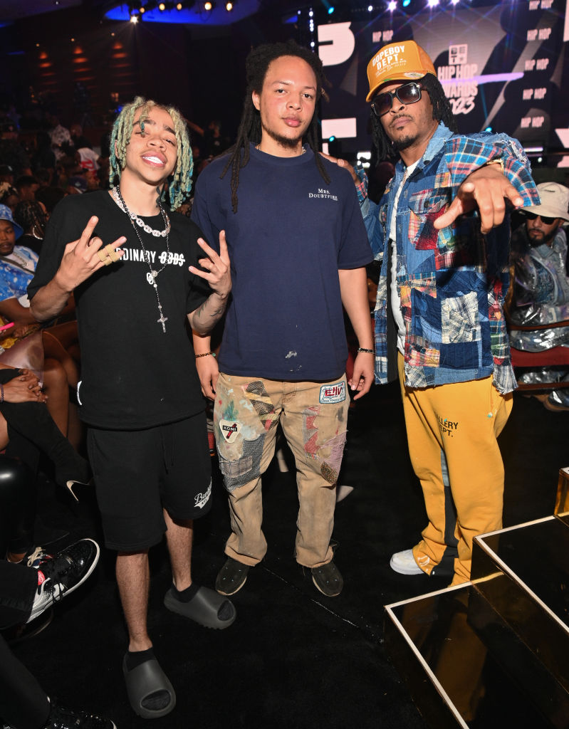 T.I. with his sons Domani and King Harris at BET Hip Hop Awards 2023 Show