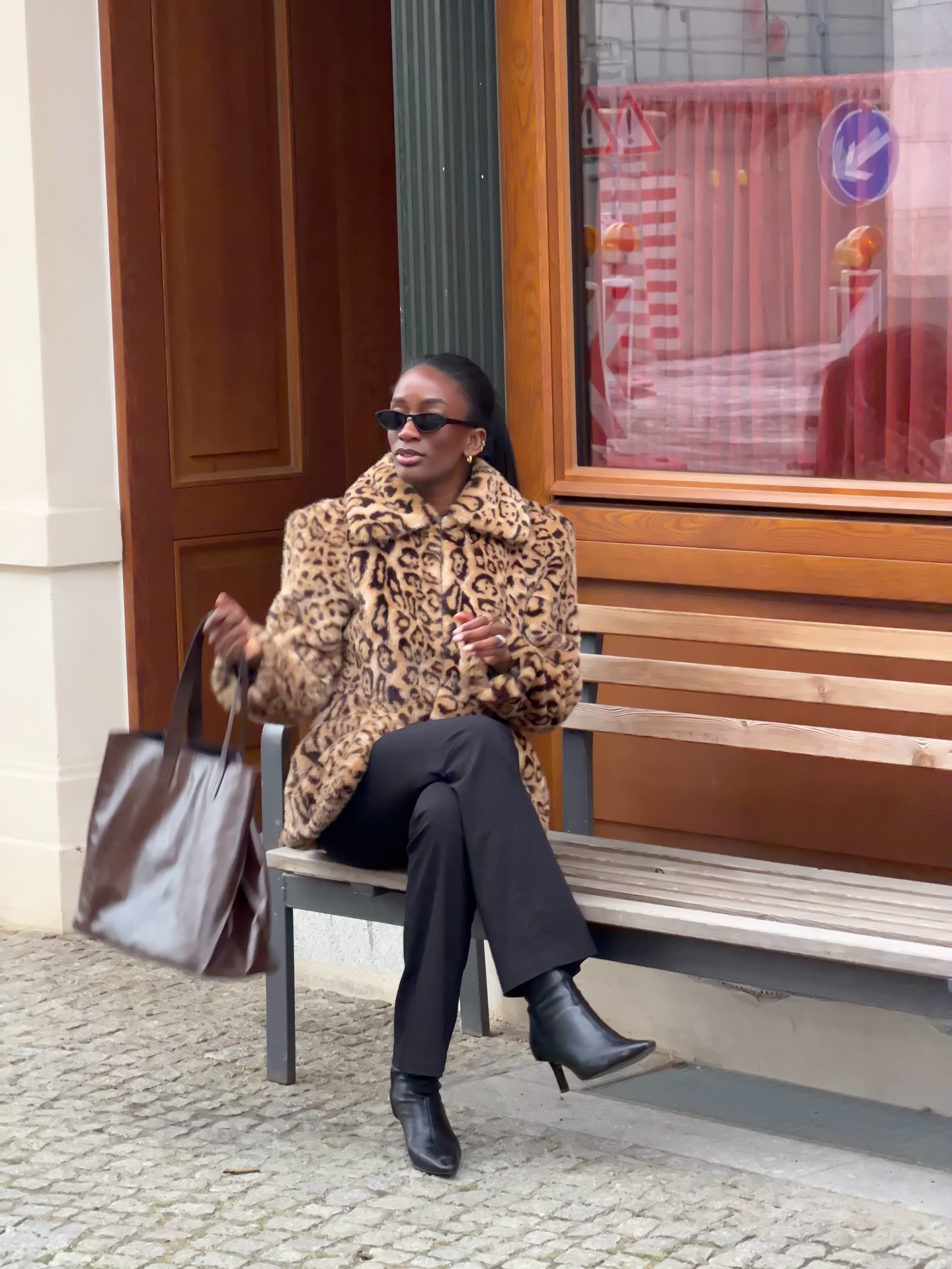 Liv wearing the H&amp;amp;M Faux Fur Jacket.