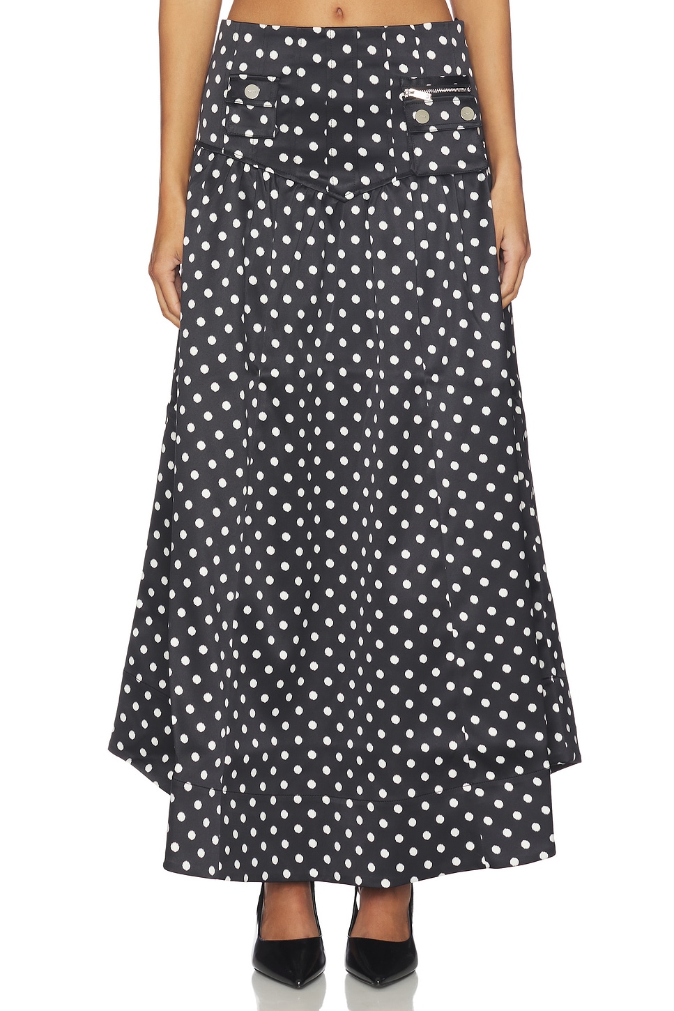 Printed Double Satin Corset Skirt