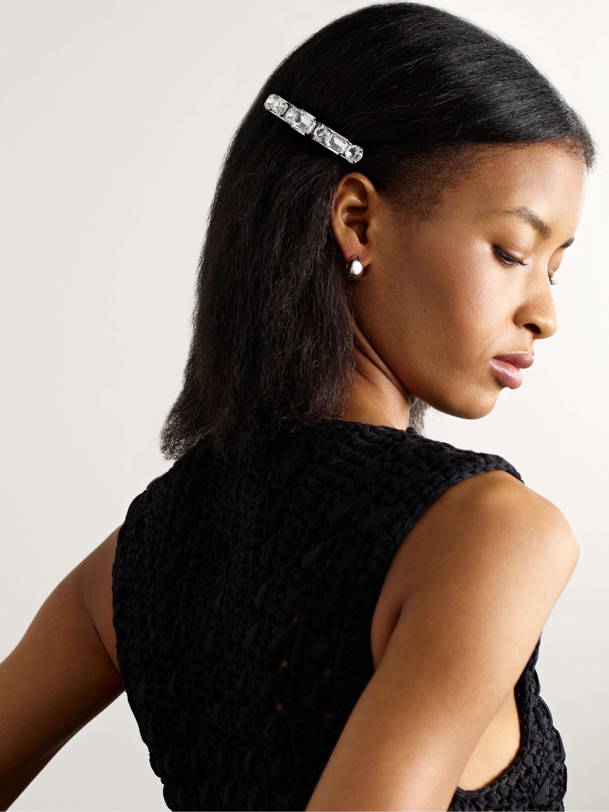 Justine Silver-Tone Crystal Hair Clip