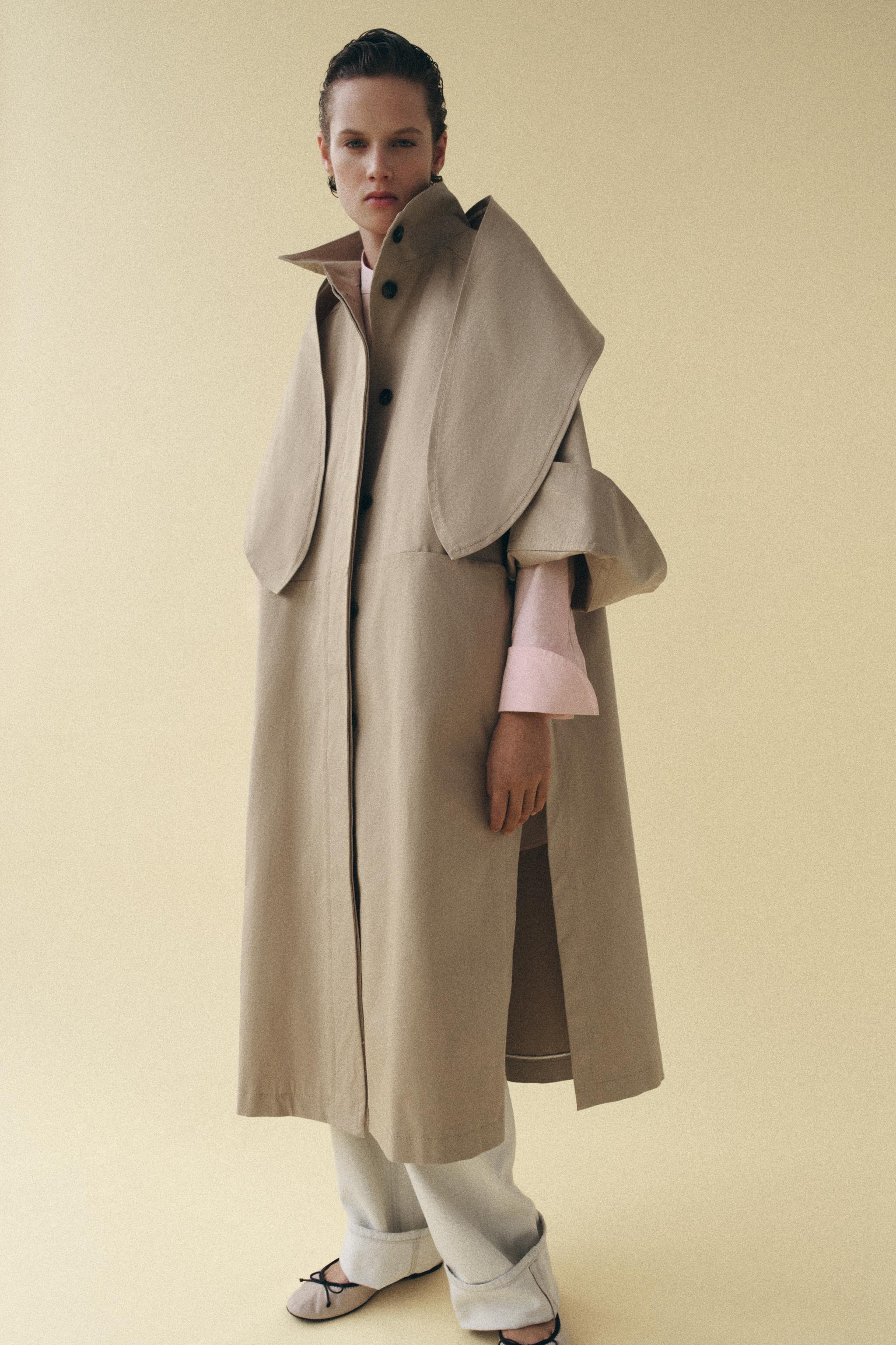 Oversized Trench Coat With Scarf Zw Collection Limited Edition