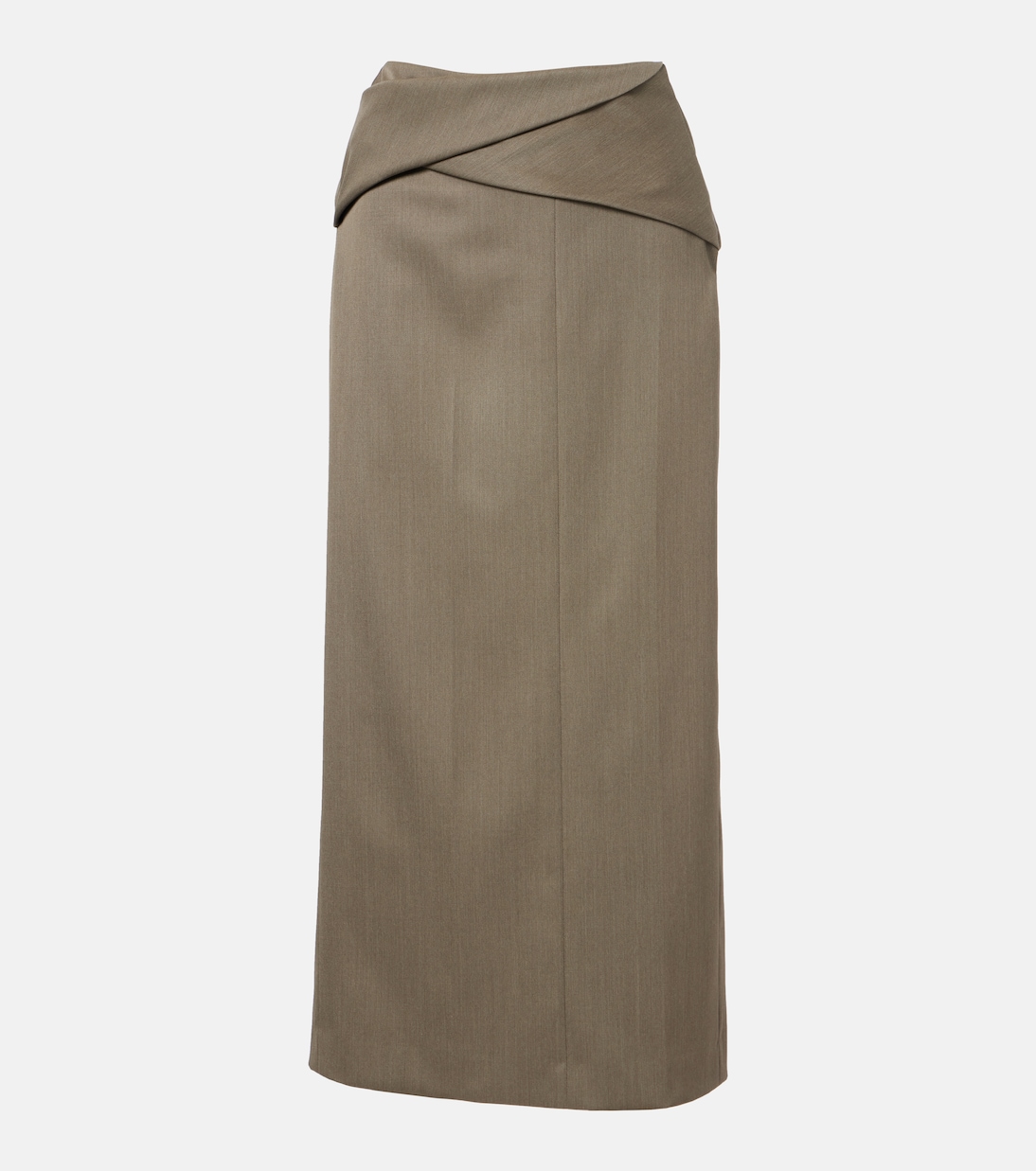 Wool-Blend Midi Skirt in Green - Victoria Beckham