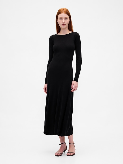 Lightweight Cashsoft Rib Maxi Sweater Dress