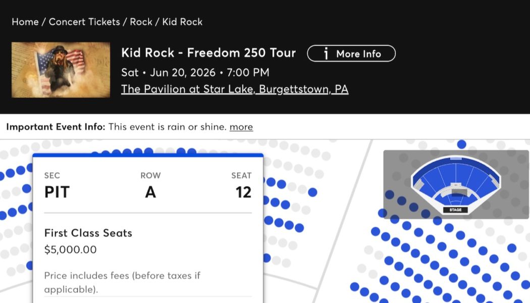 Kid Rock Mad at "Fake Liberal Media" for Accurately Reporting on $5,000 Front-Row Tickets