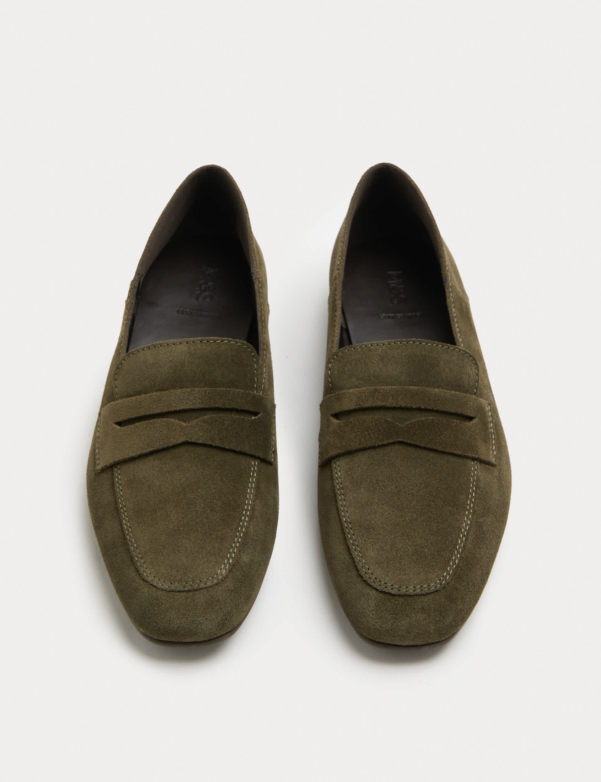 Suede Flat Chisel Toe Loafers