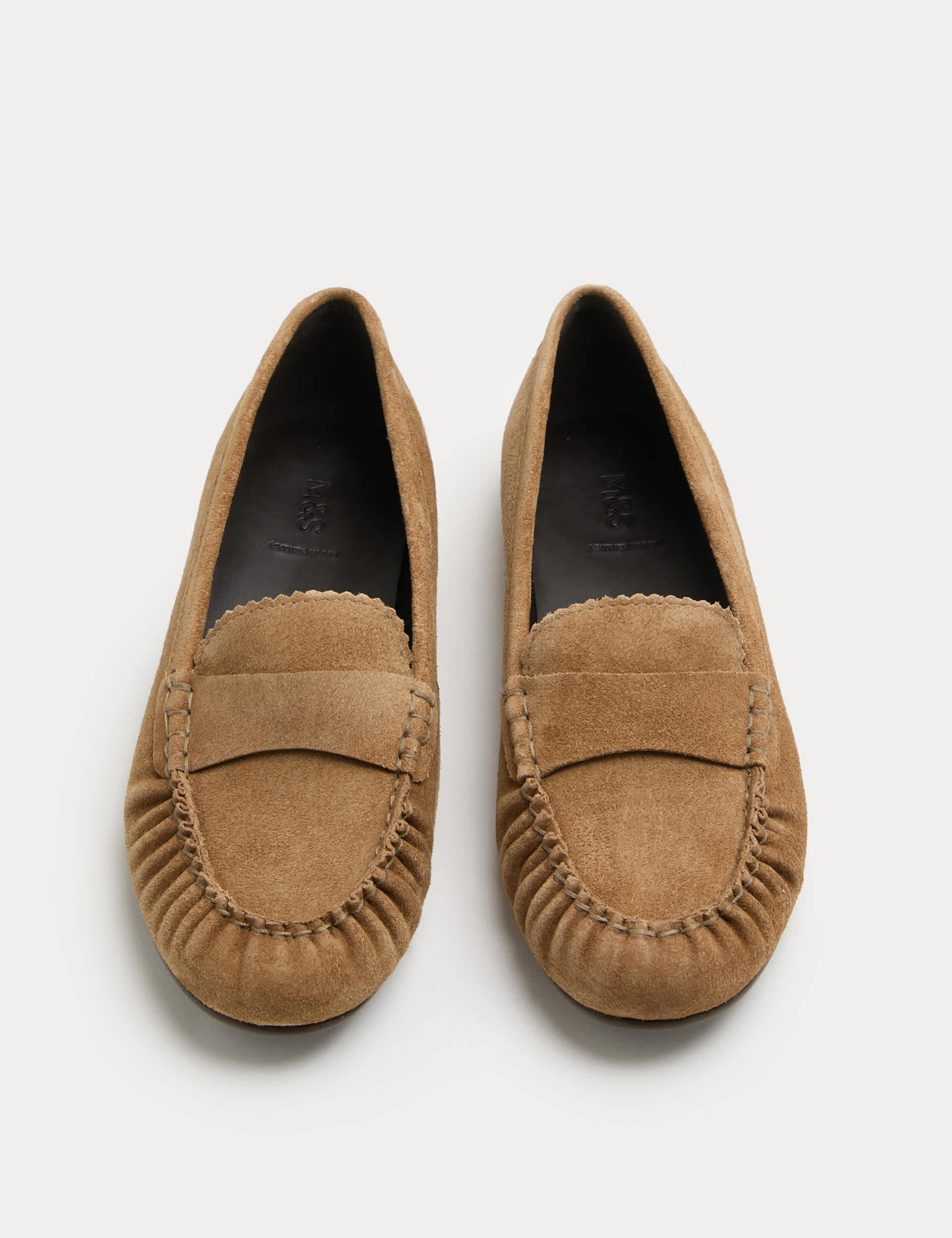 Suede Flat Loafer Pumps