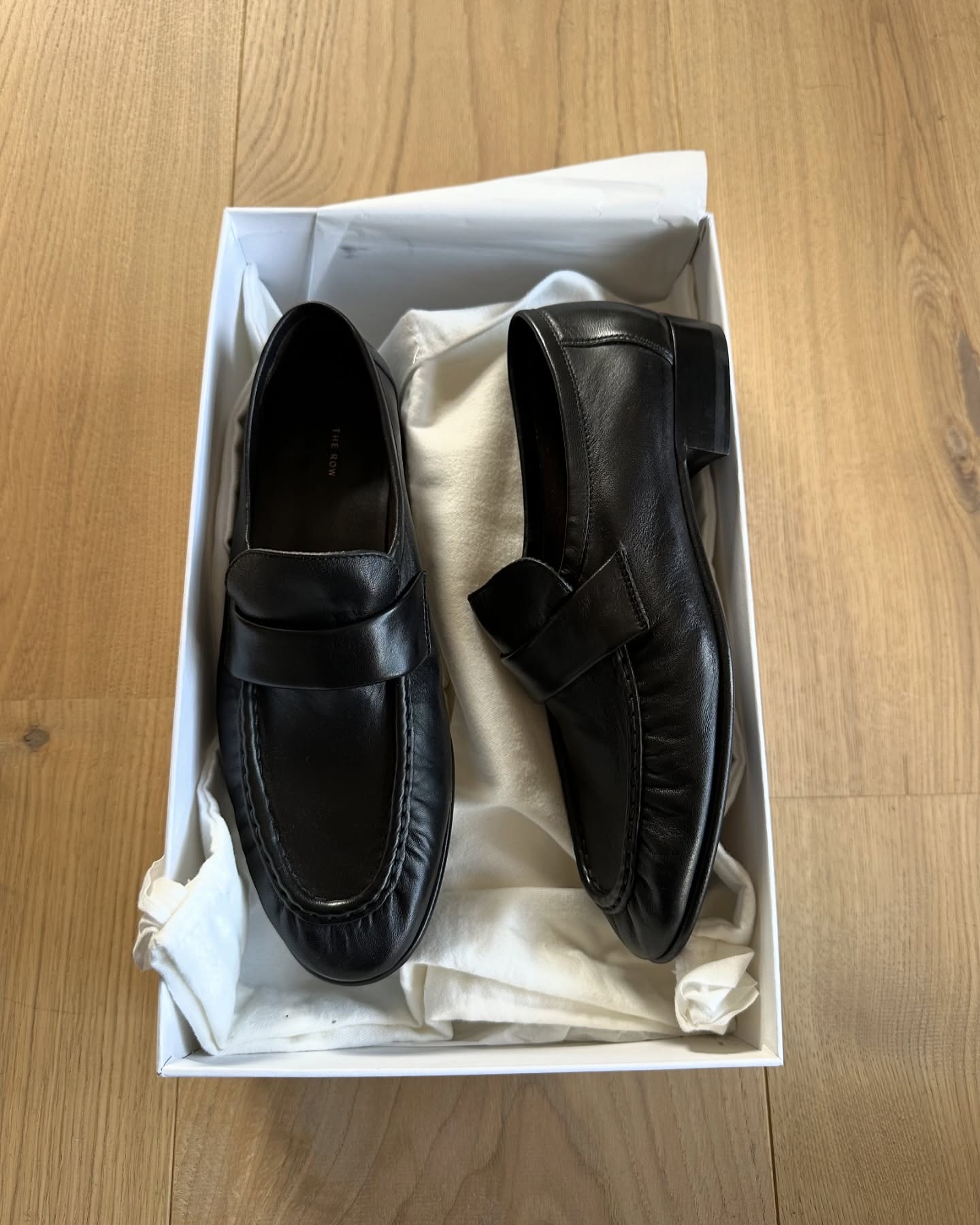 An image of The Row soft gathered loafers via @smythsisters.