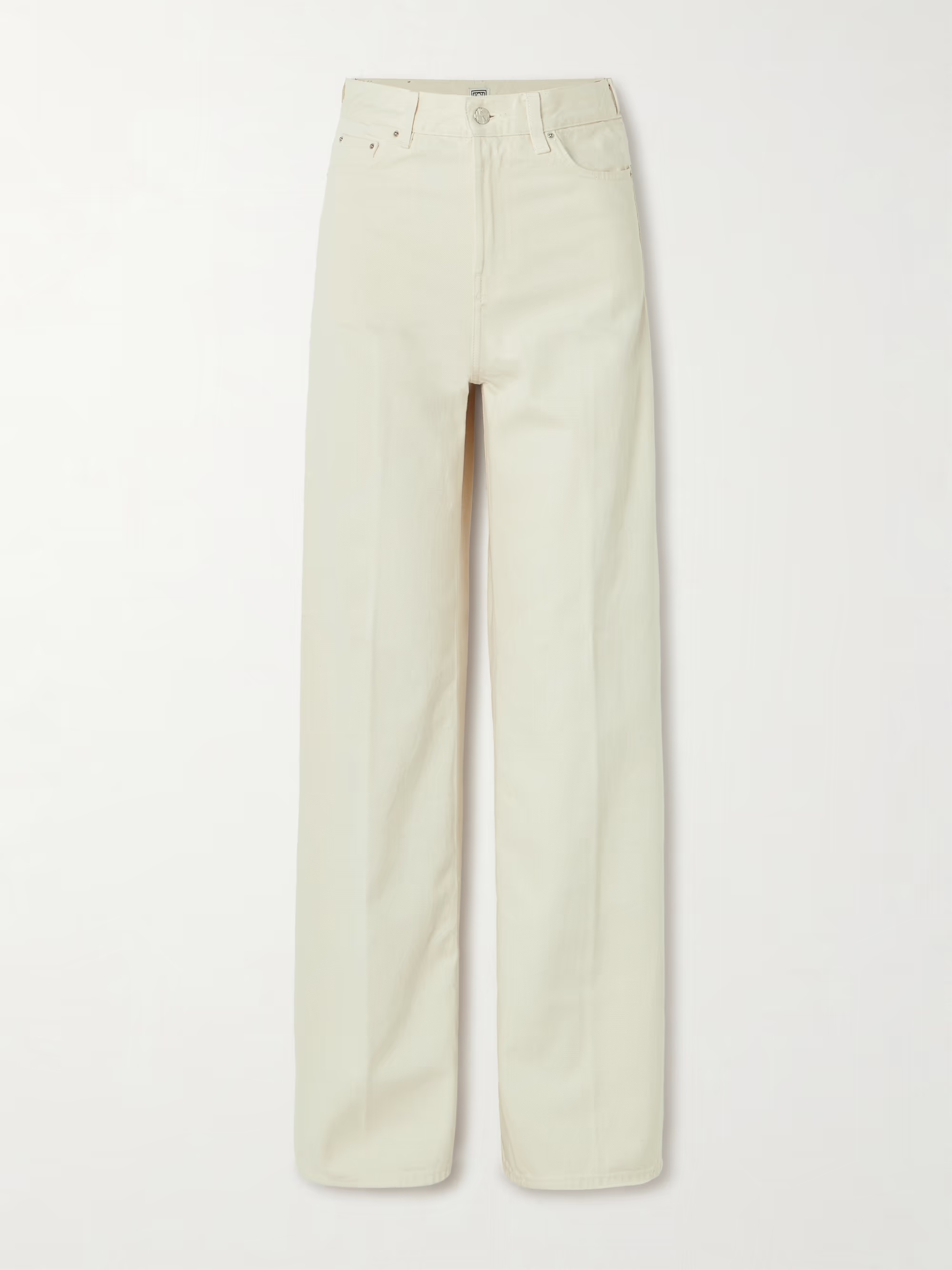 Toteme, Pleated high-rise wide-leg organic jeans