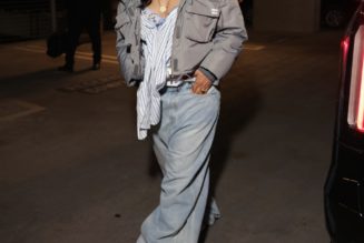 Rihanna's $70 Top Looks So Cute With Baggy Jeans—and It's Still in Stock