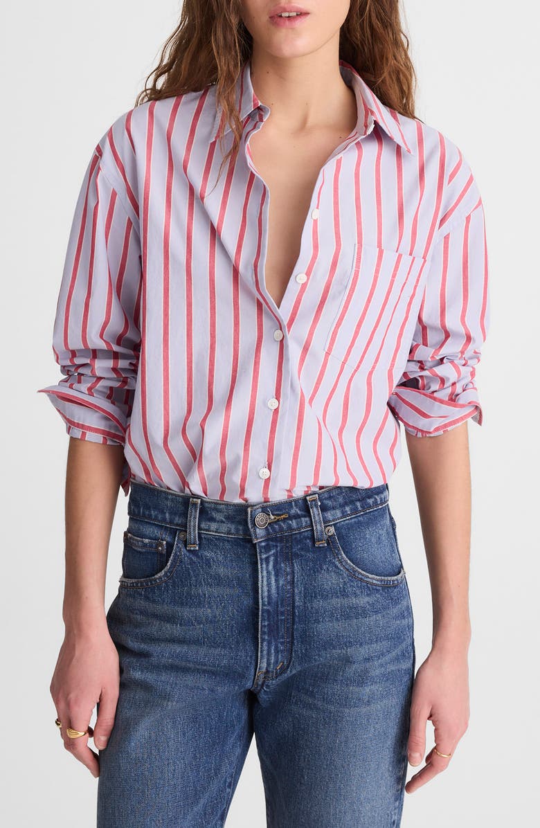 The Easy Stripe Cotton Poplin Button-Up Shirt